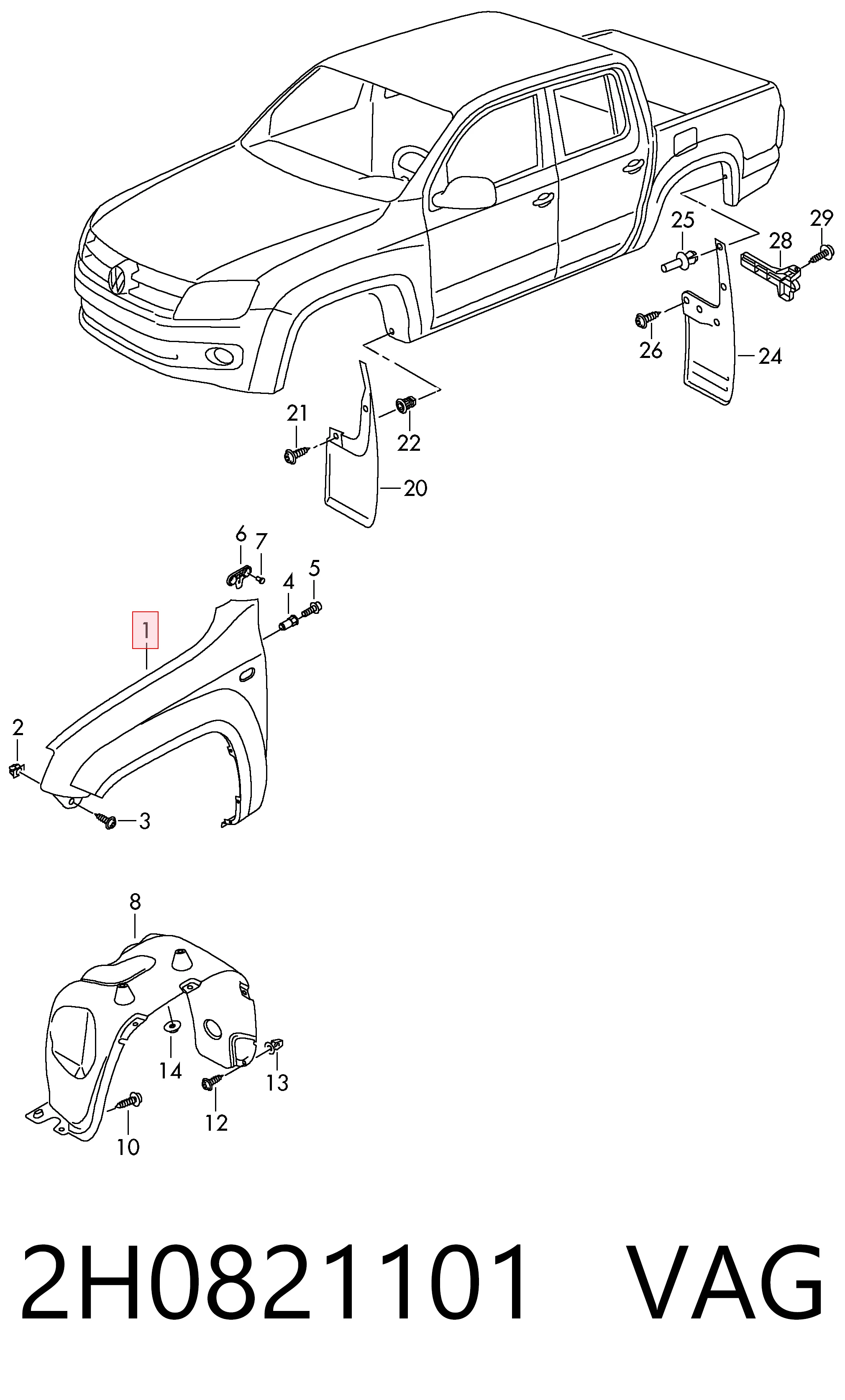 PVW10070L KLARKSONAS Переднє ліве крило
