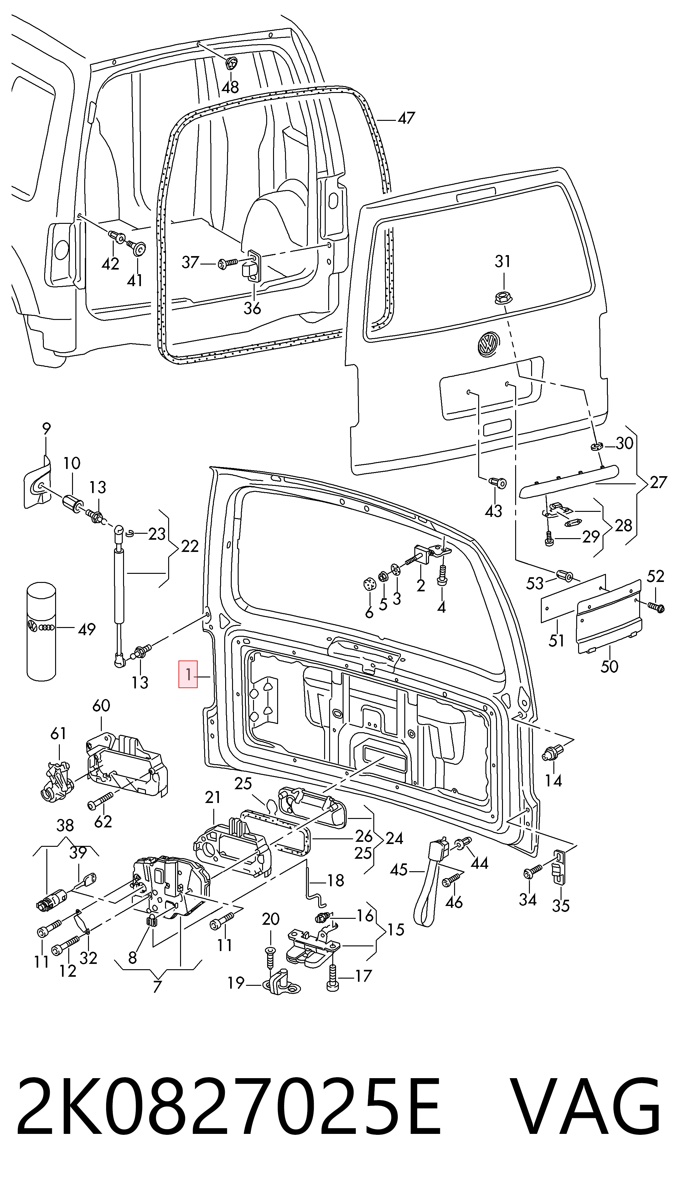 Треті двері на Volkswagen Caddy III 2KB, 2KJ, 2CB, 2CJ