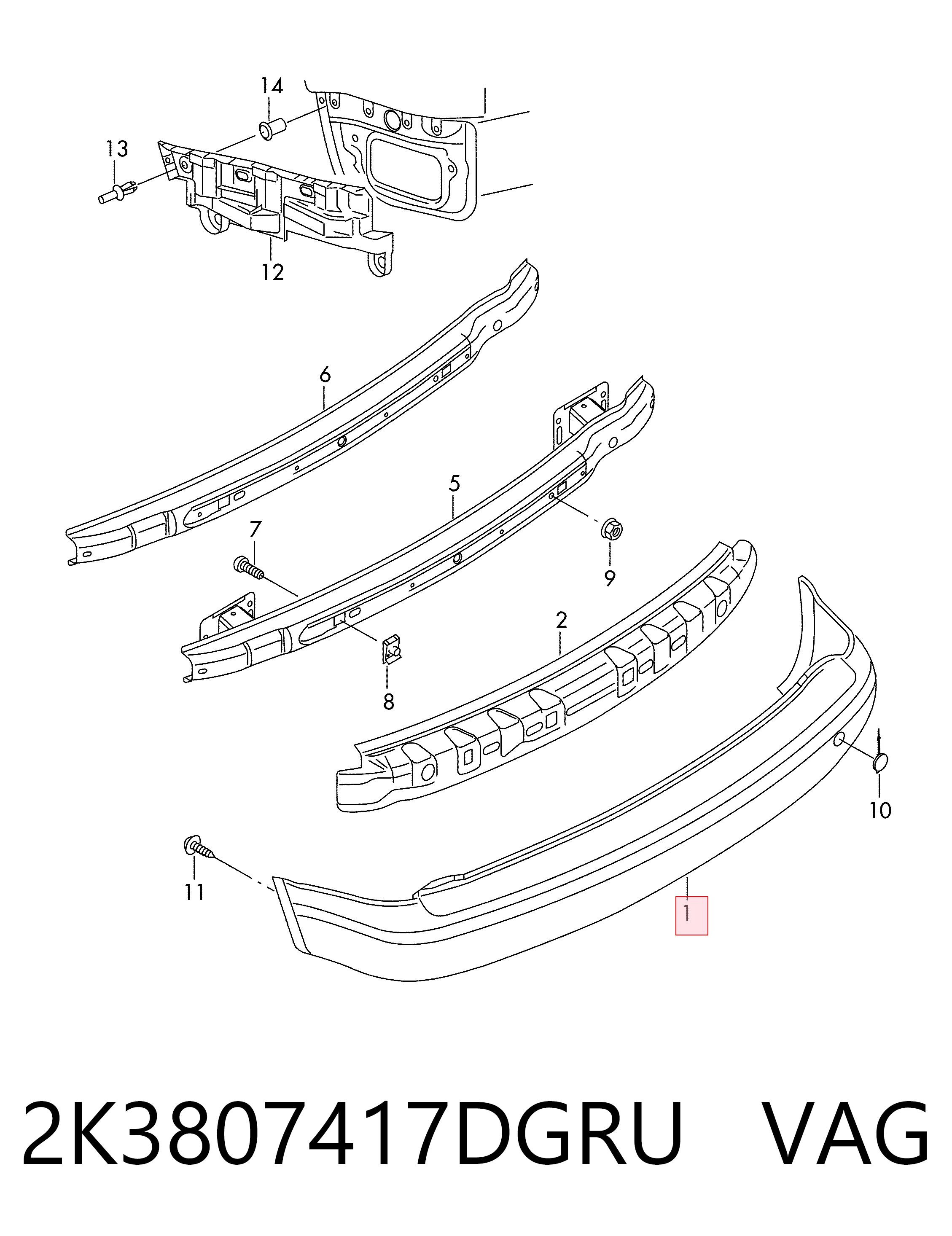 Кожух бампера заднього FPS FP7406951 ціна, від 140.74 USD