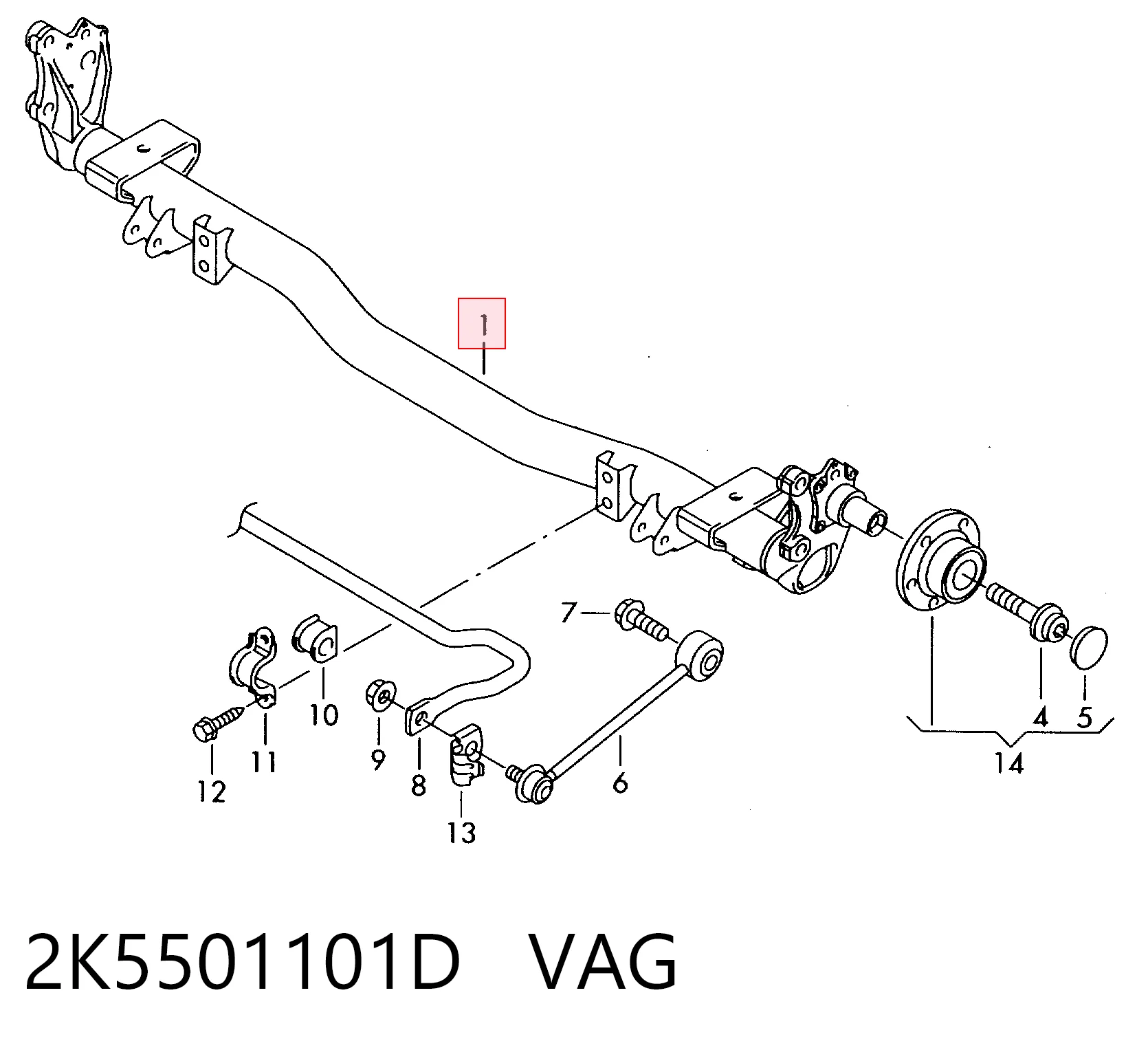 2K5501101D VAG Підвіска задня