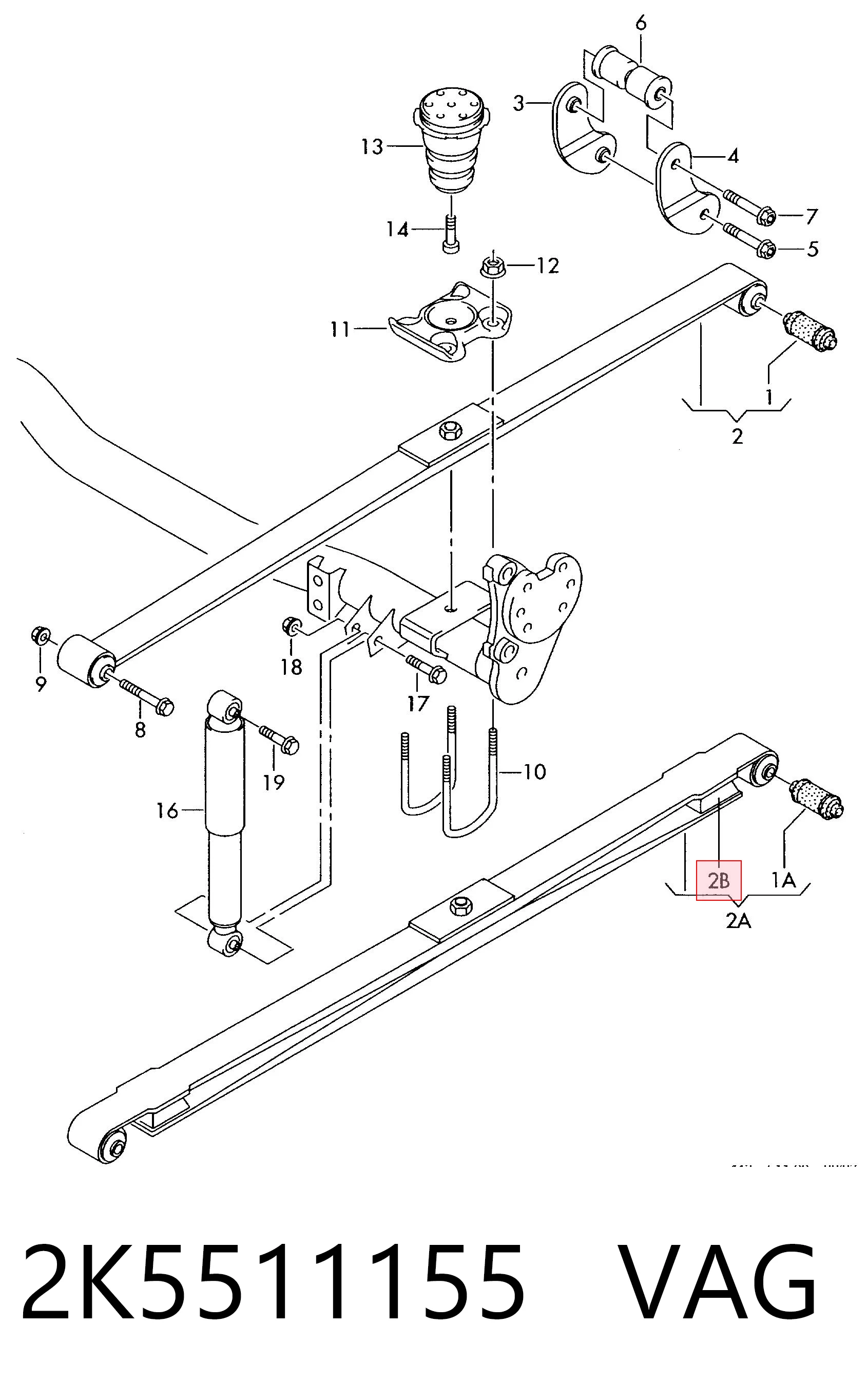 Відбійник задньої ресори VAG 2K5511155 ціна, від 14.66 USD