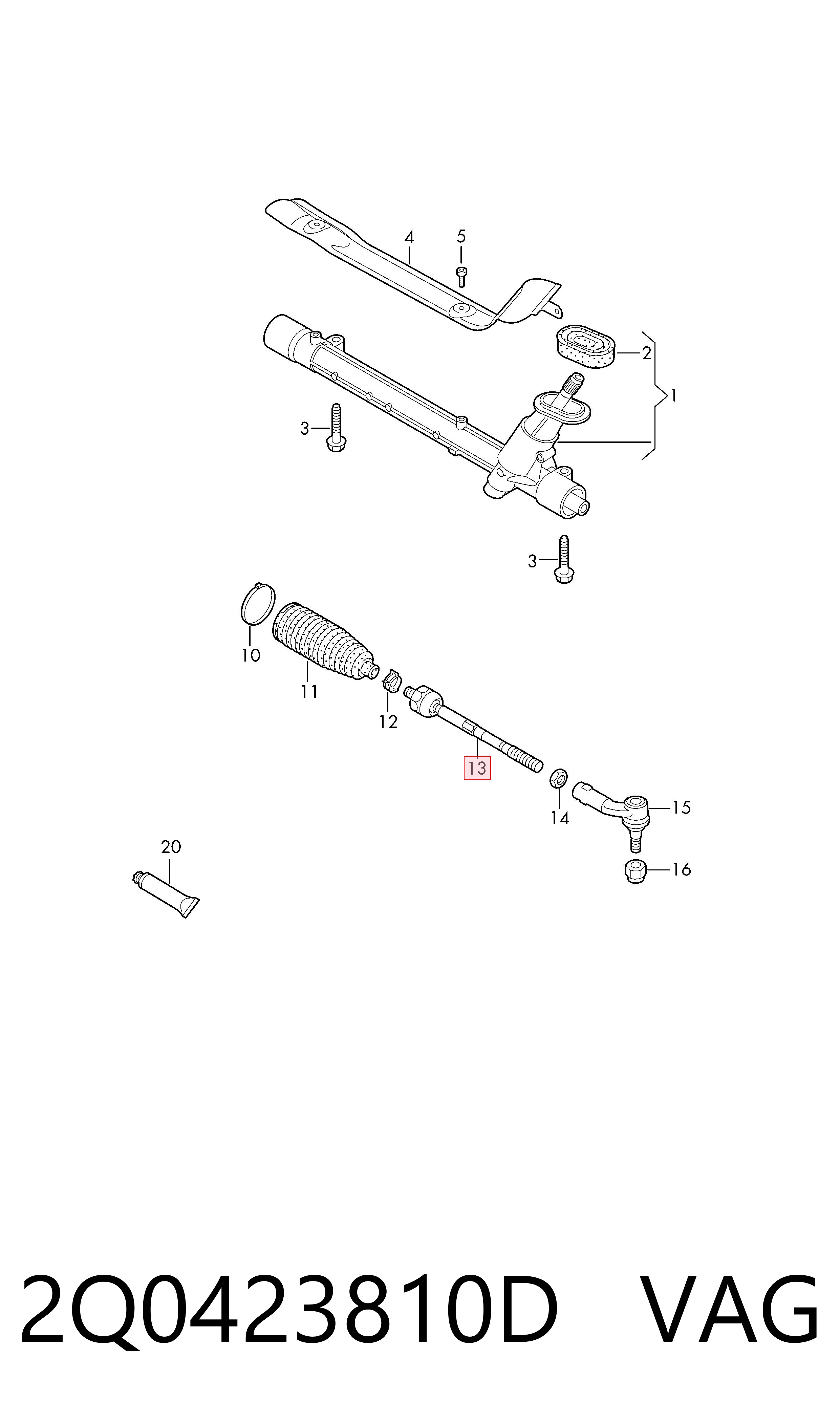 2Q0423810D VAG Тяги кермові