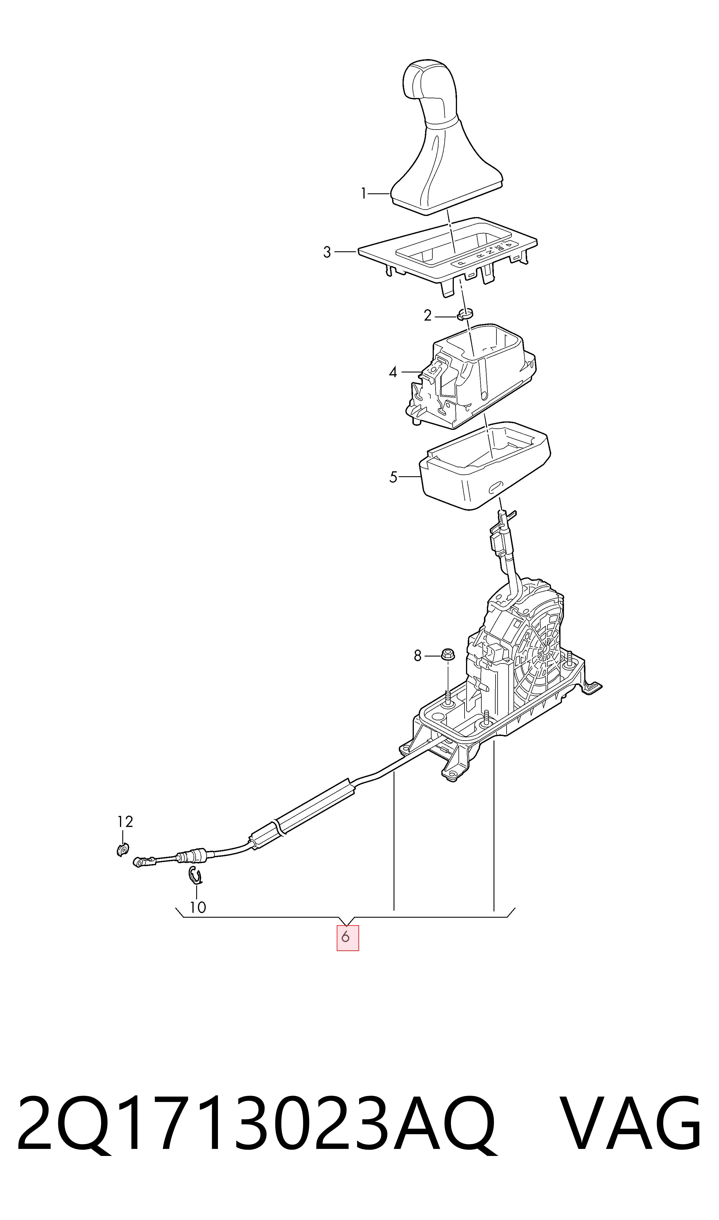 Механізм перемикання передач VAG 2Q1713023AQ ціна, від 889.72 USD