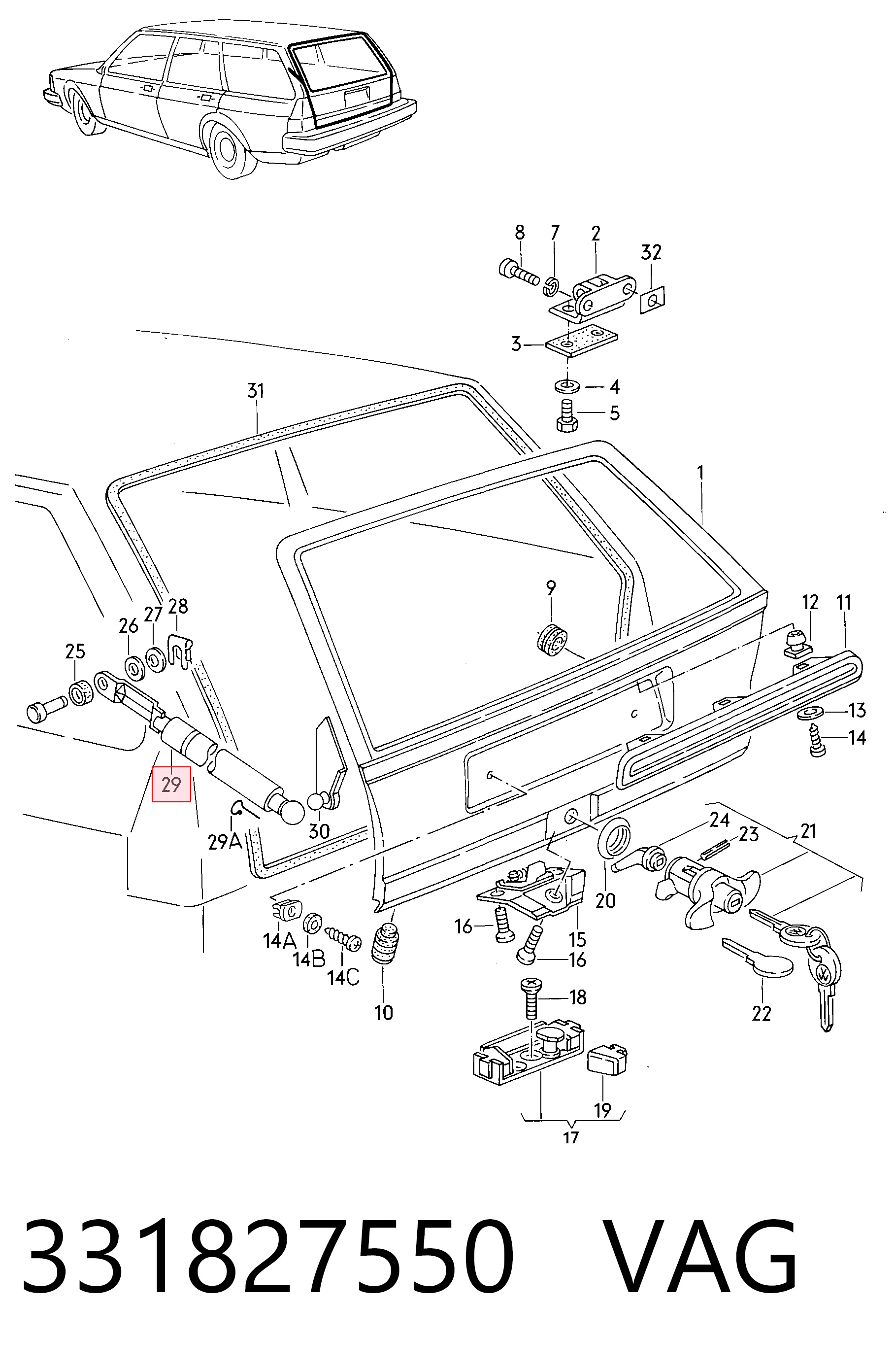Амортизатор кришки багажника AND 3L827002