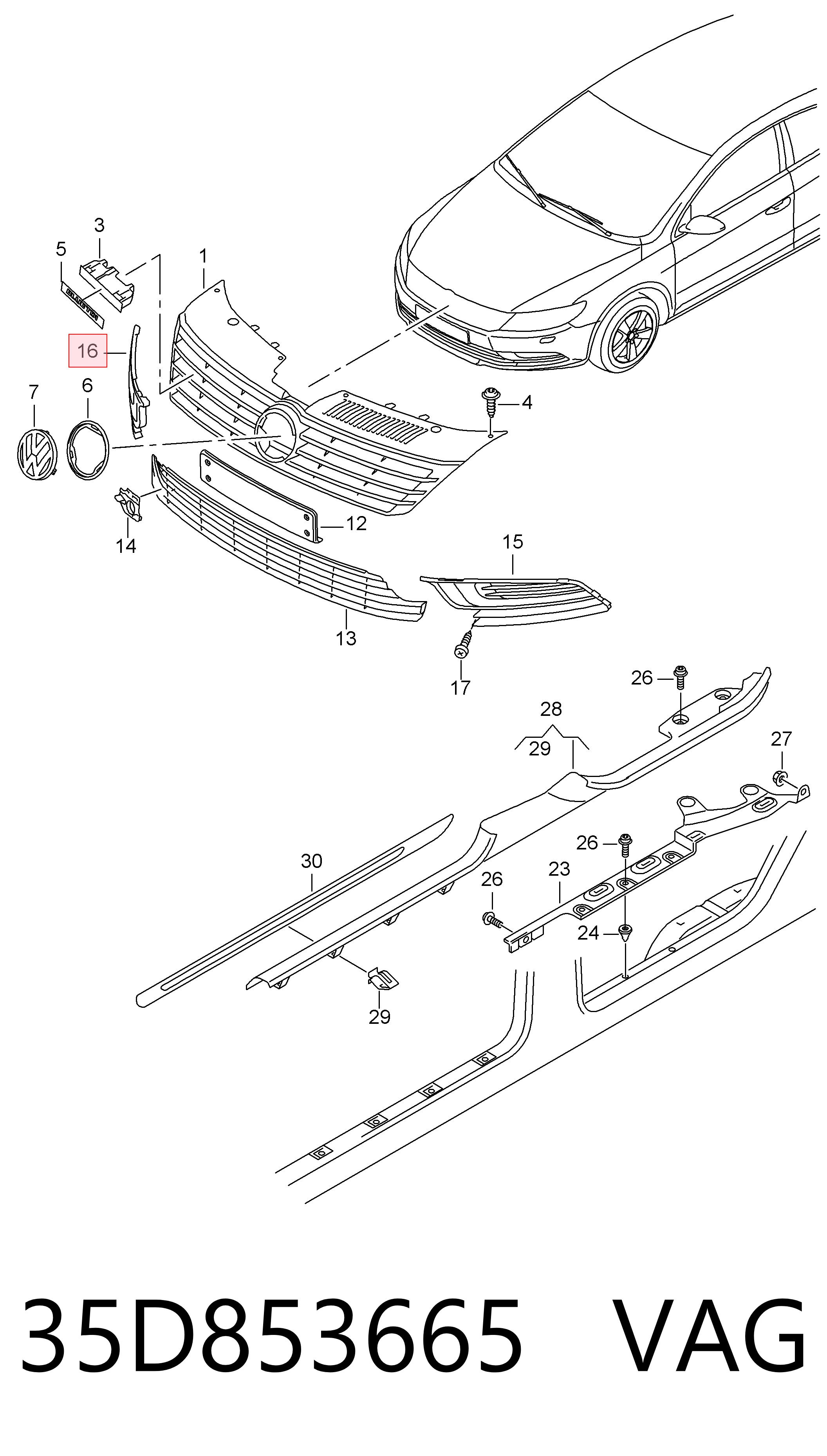 7436912 FPS Решітка переднього бампера, права