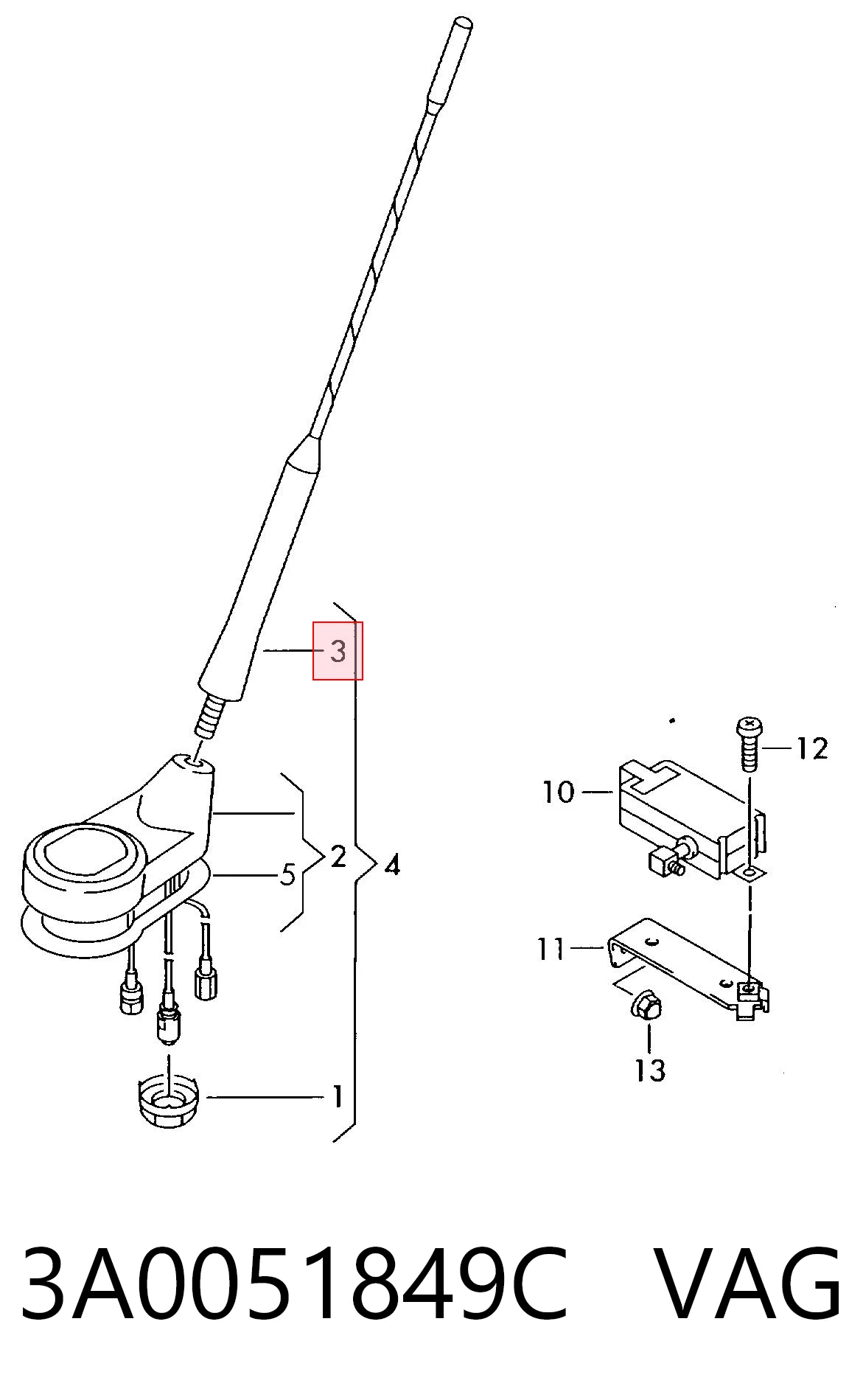 3A0051849C VAG Шток антени