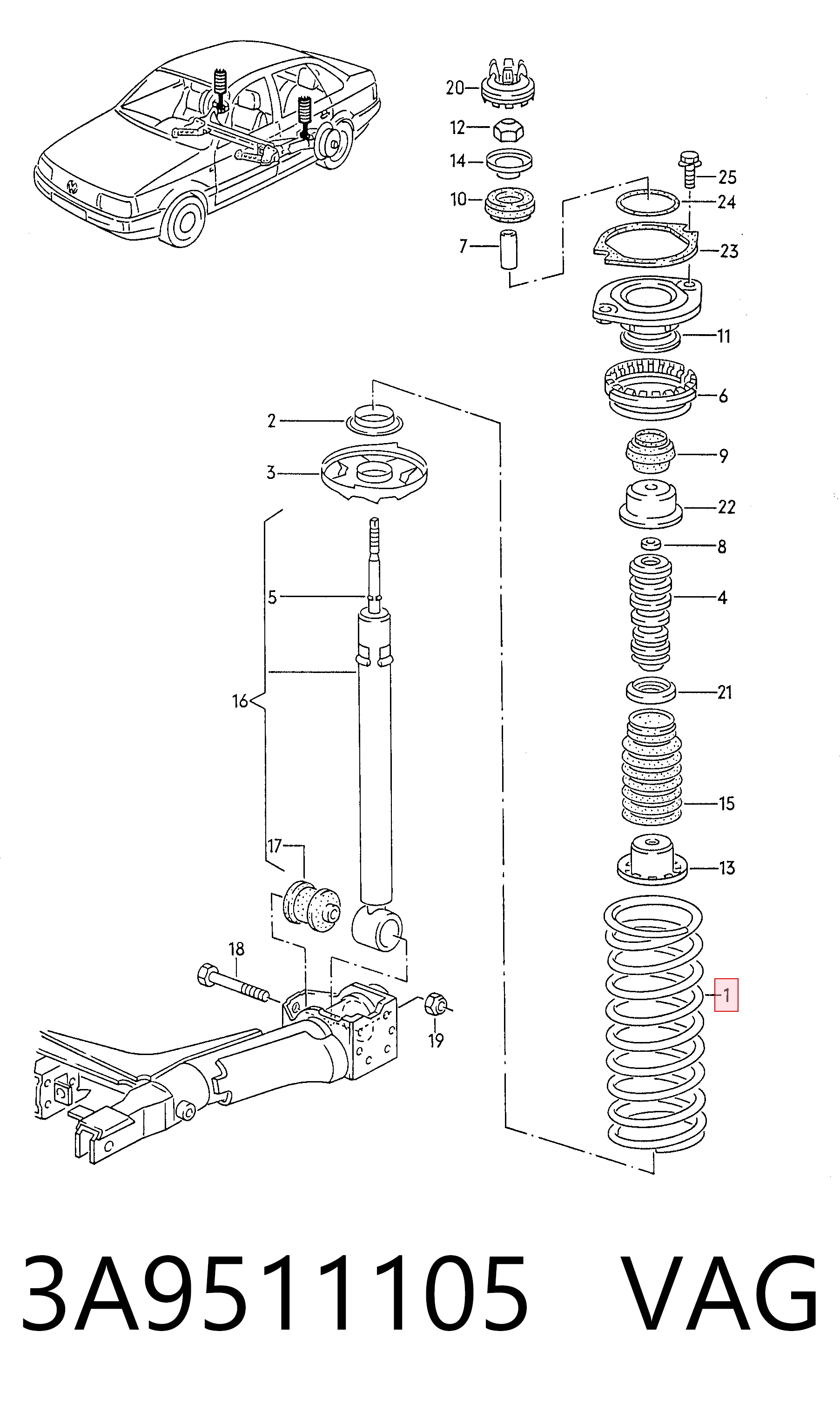 Пружини задні K+F 95029500