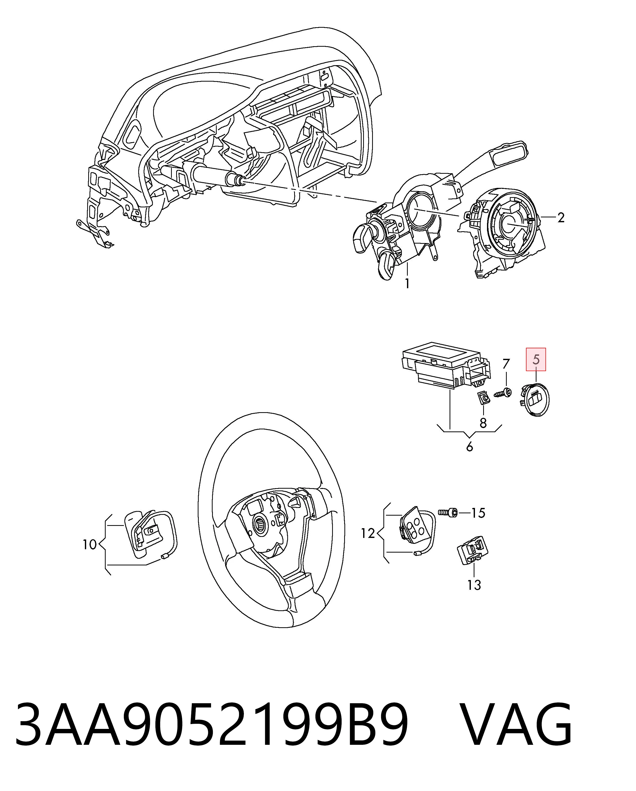 3AA9052199B9 VAG Кнопка запуску двигуна