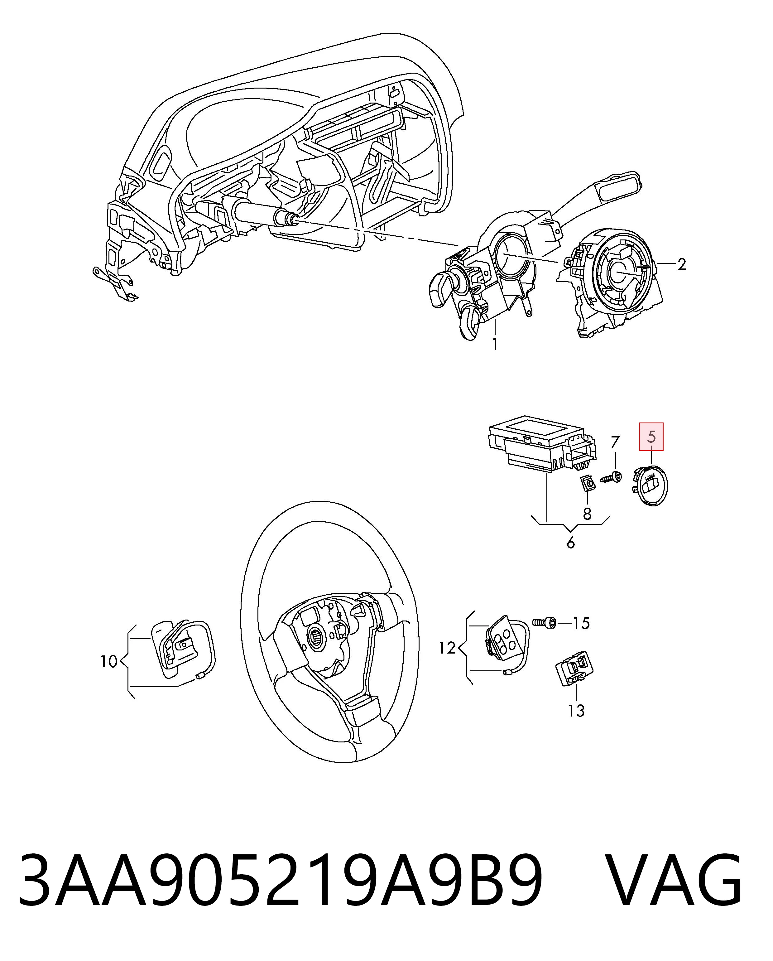 3AA905219A9B9 VAG Кнопка запуску двигуна