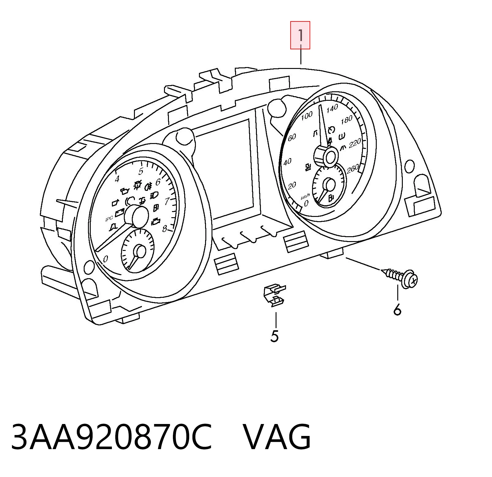 Панель приладів VAG 3AA920870C ціна, від 189.79 USD