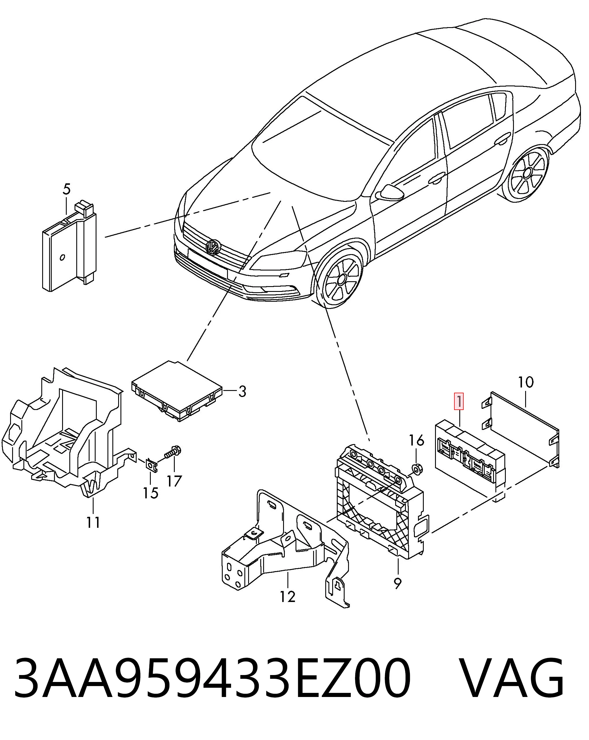 Блок комфорту Volkswagen Passat B7 універсал (365) (2010 - 2015) ціна, від 20.27 USD