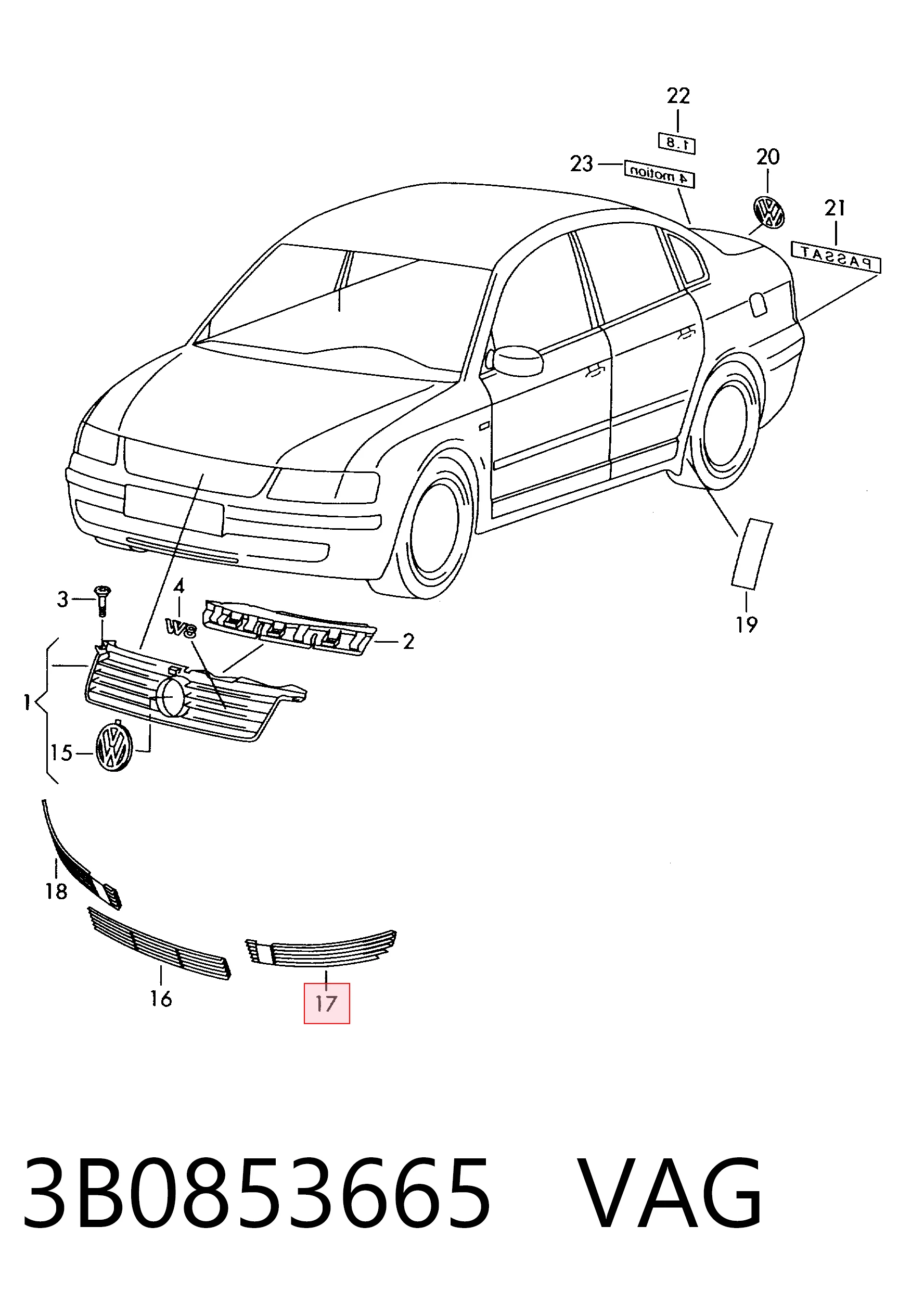 VW1038104 Various Заглушка протитуманок, ліва