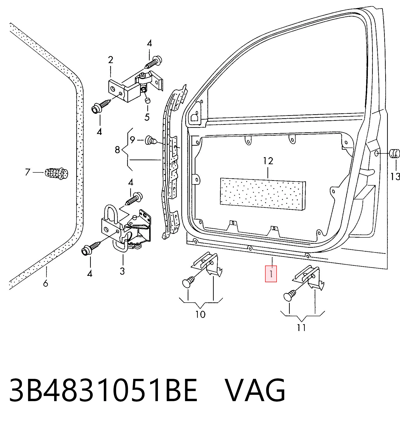 Двері передні, ліві Skoda SuperB I седан (3U4) (2001 - 2008) ціна, від 17.01 USD