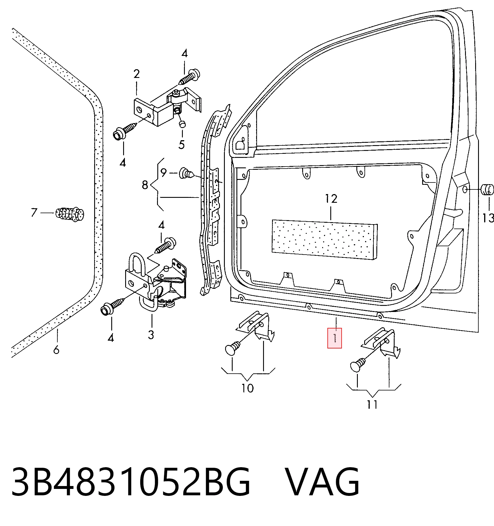 Купити Двері праві передні Volkswagen Passat B5 3B5
