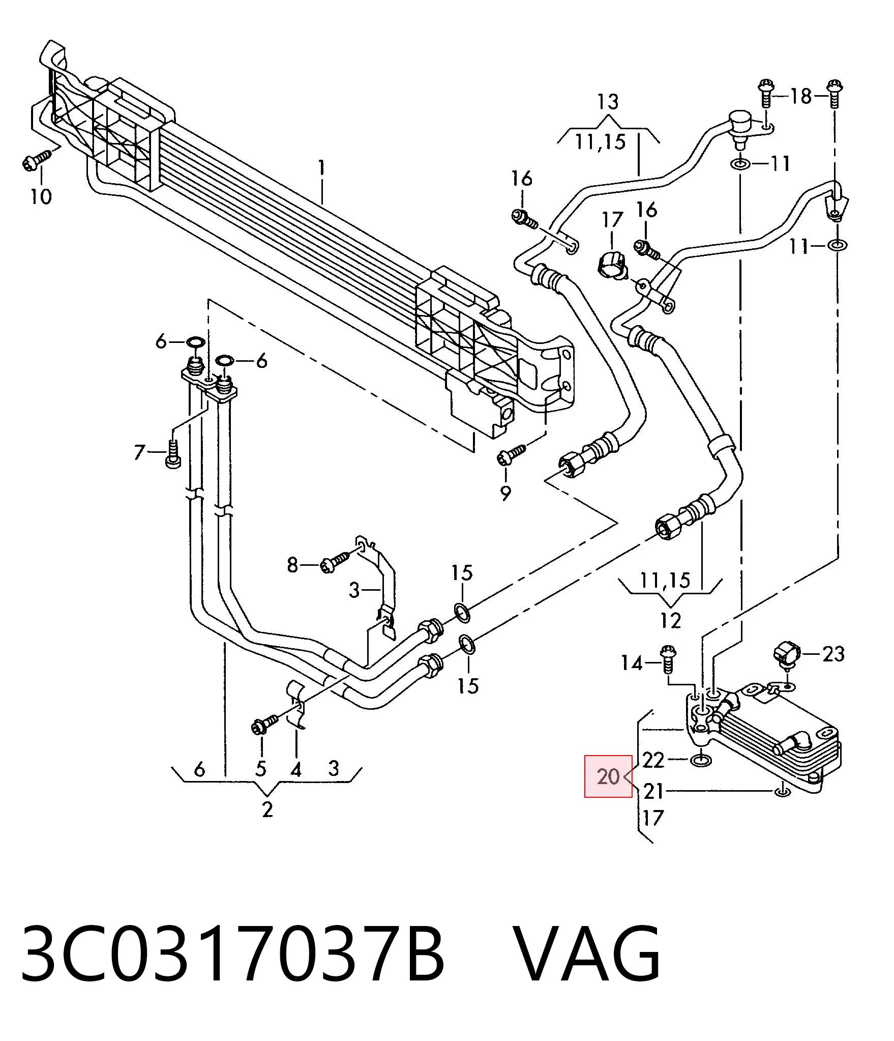 3C0317037B VAG Радіатор охолодження, АКПП