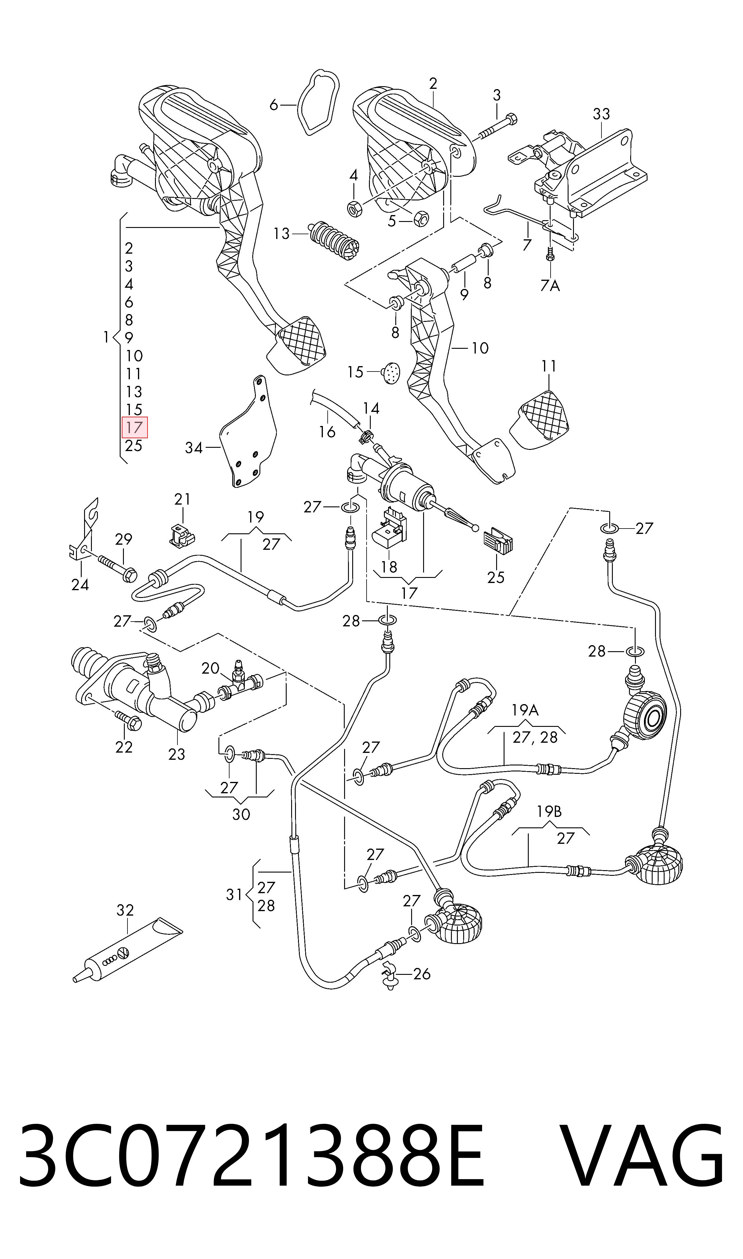 3C0721388E VAG Циліндр зчеплення, головний