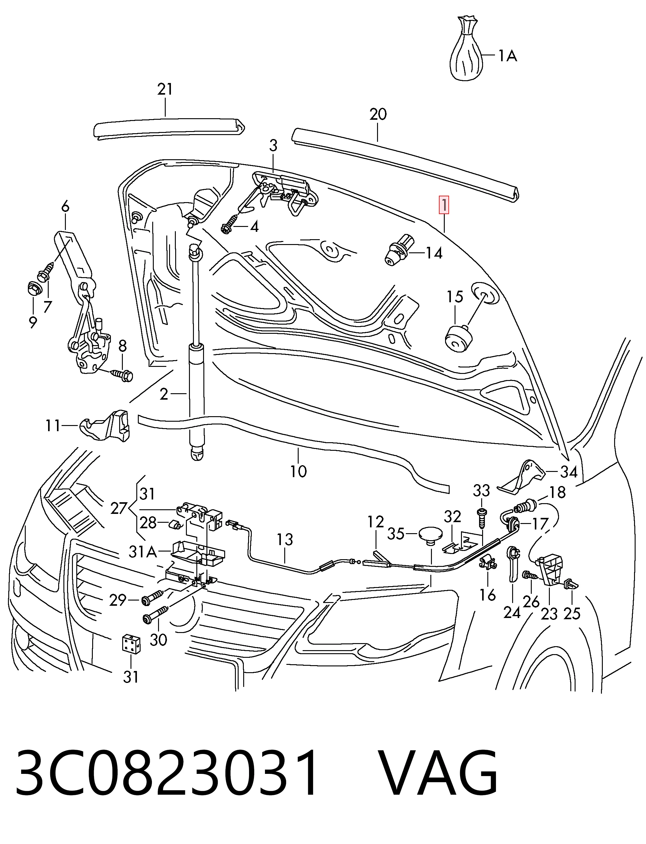 Капот APVW1903C Amparts