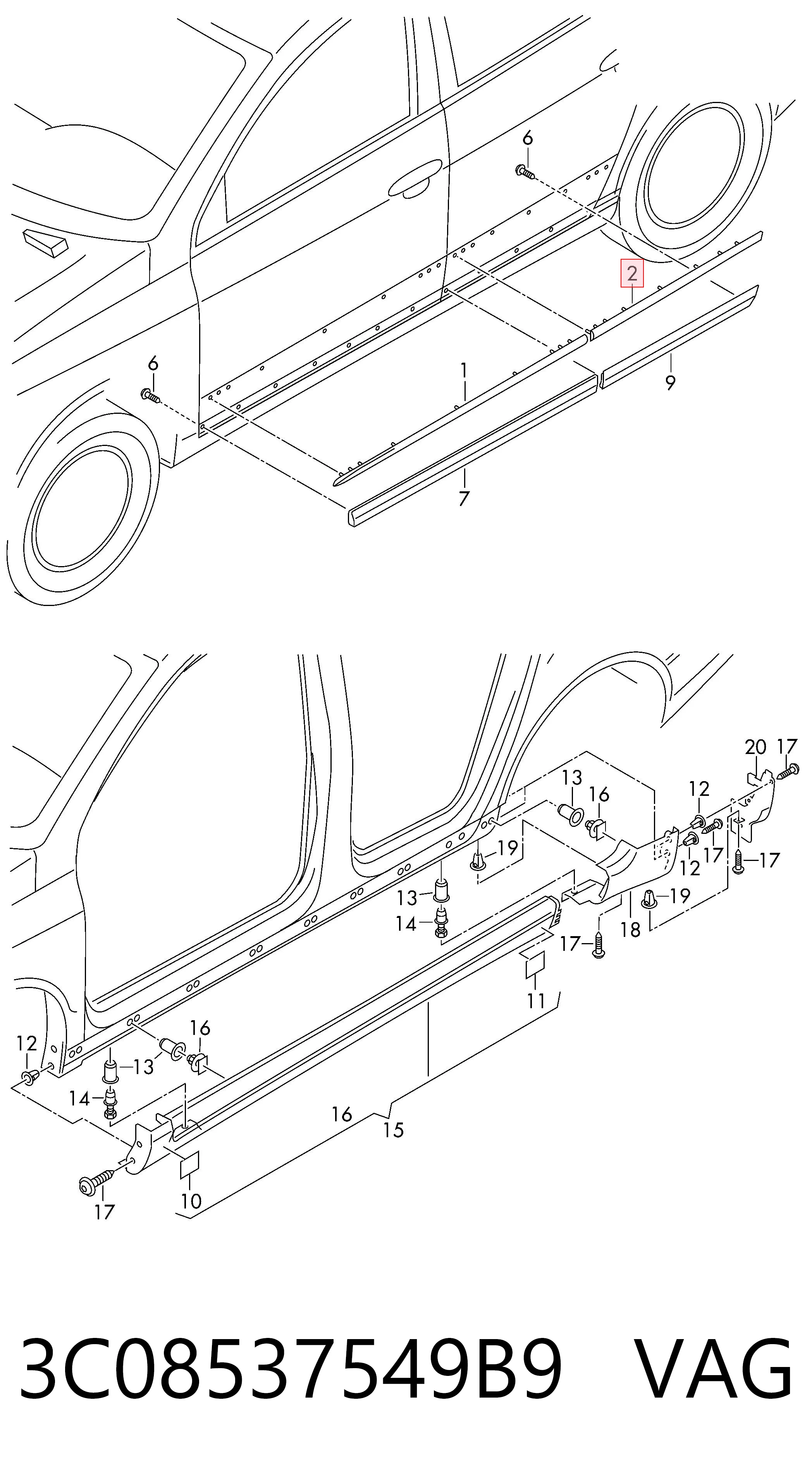  VAG 3C08537549B9 ціна, від 31.74 USD