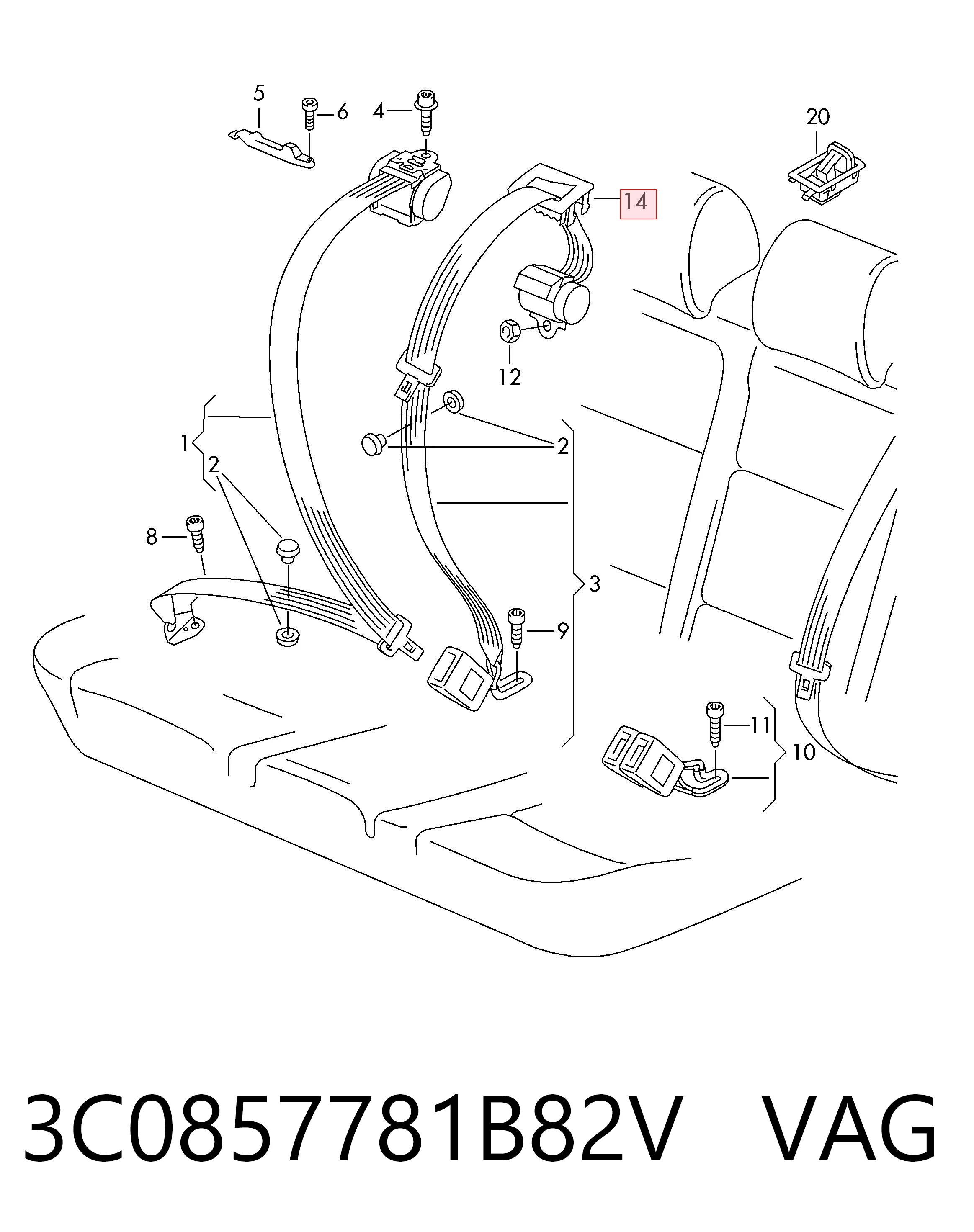 3C0857781B82V VAG 