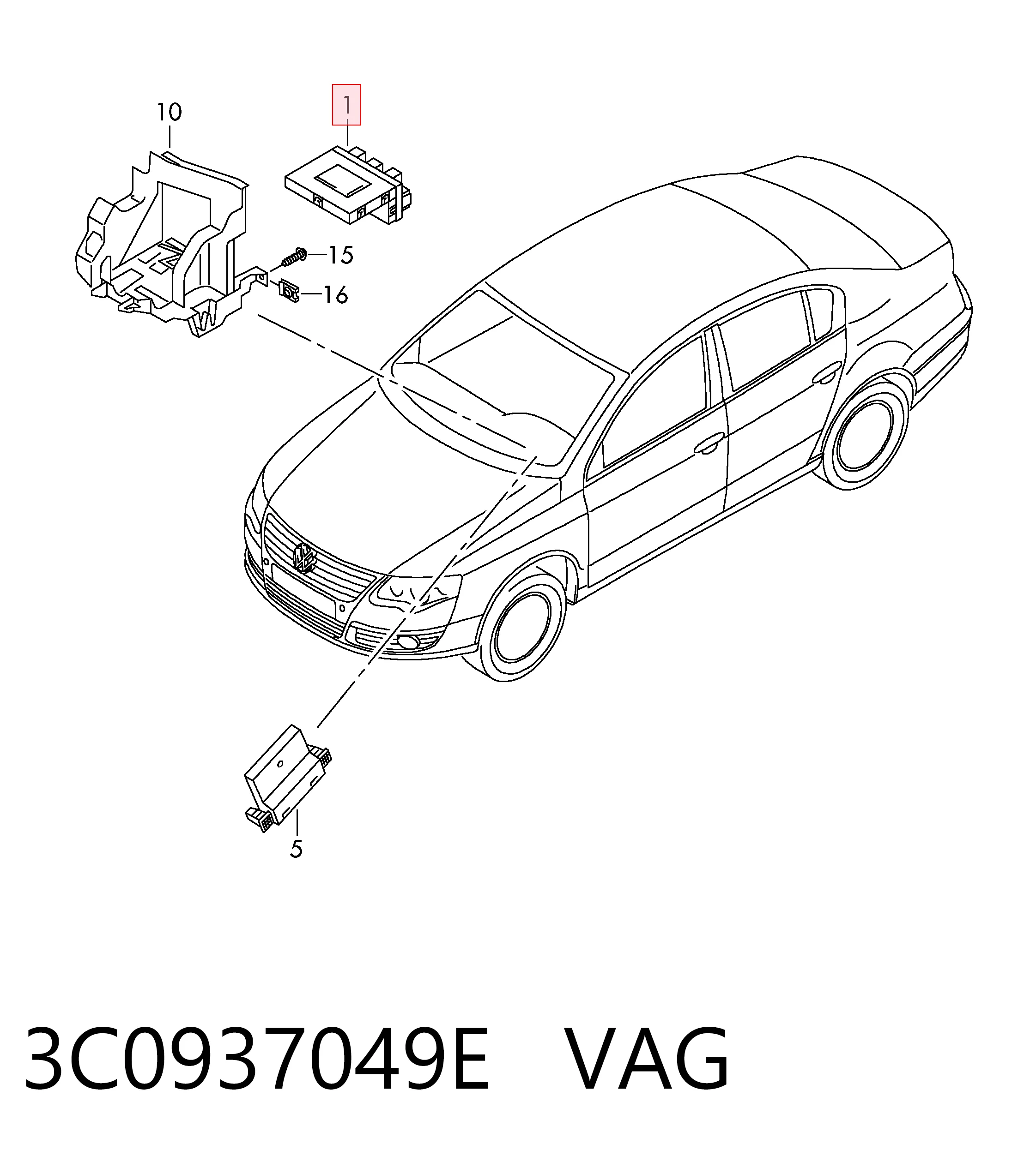 3C0937049E VAG Модуль керування (ЕБУ) бортової мережі