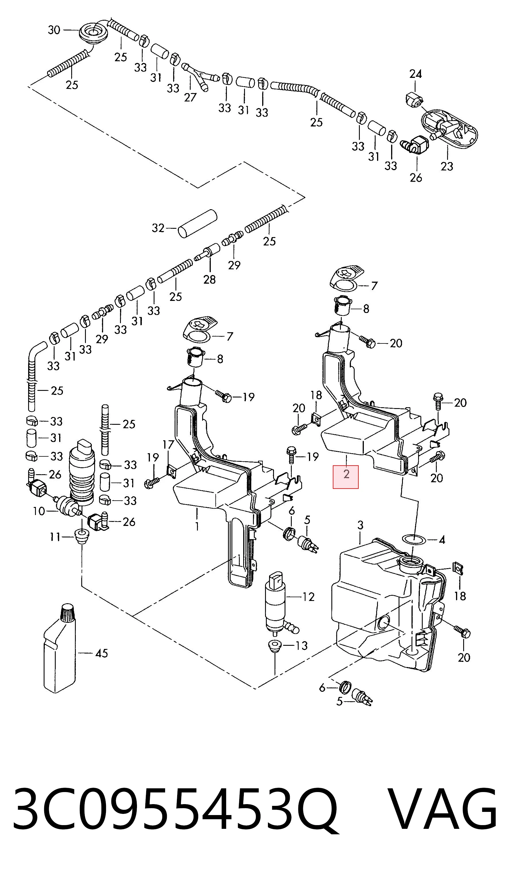 3C0955453Q VAG Бачок склоомивача