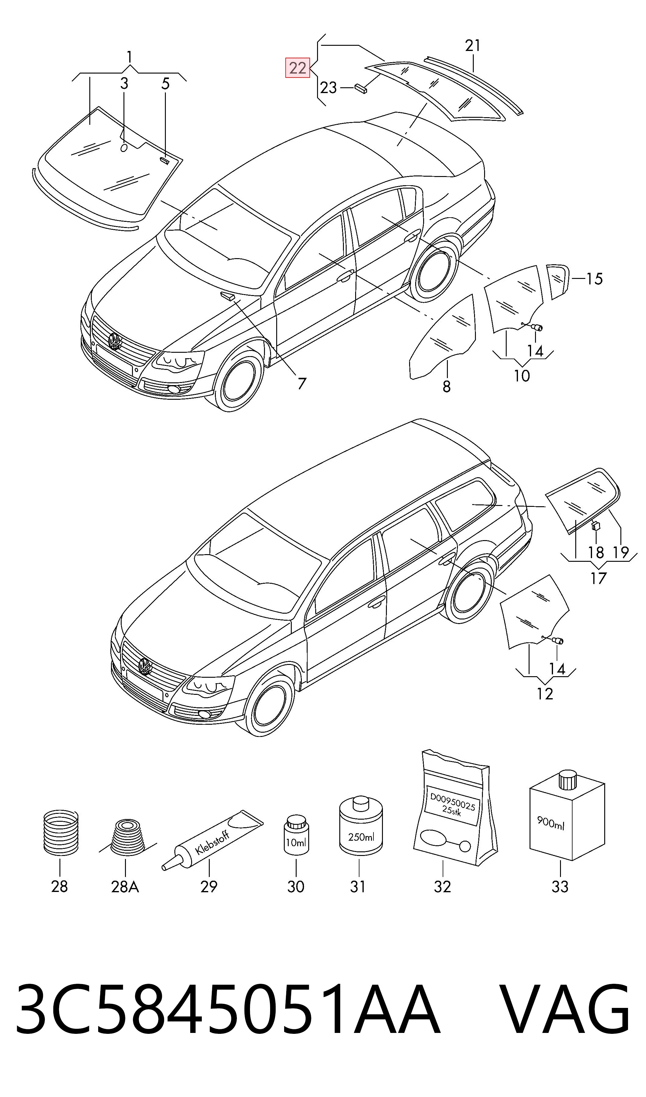 Заднє вікно на Volkswagen Passat B7 362
