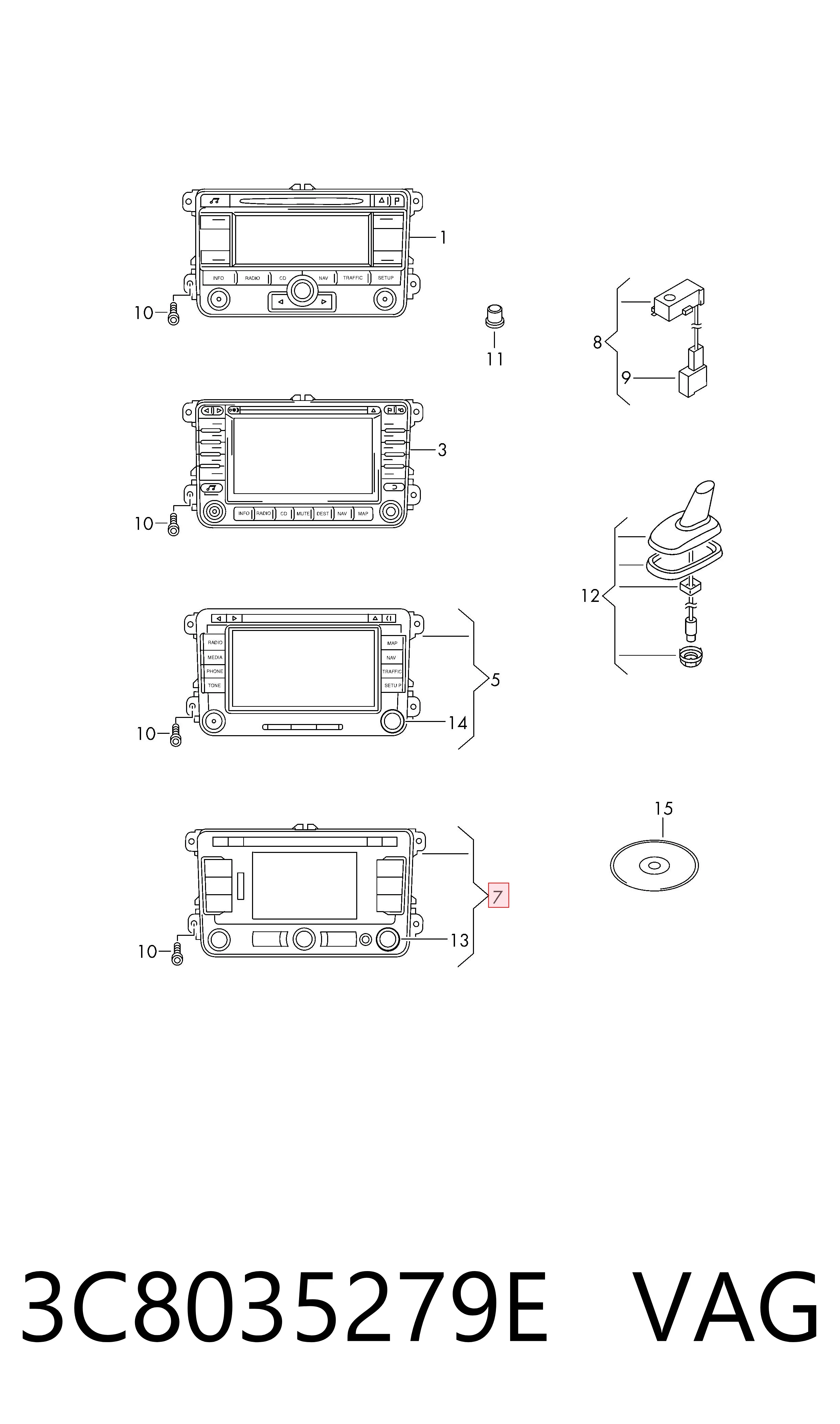 3C8035279E VAG Дисплей багатофункціональний