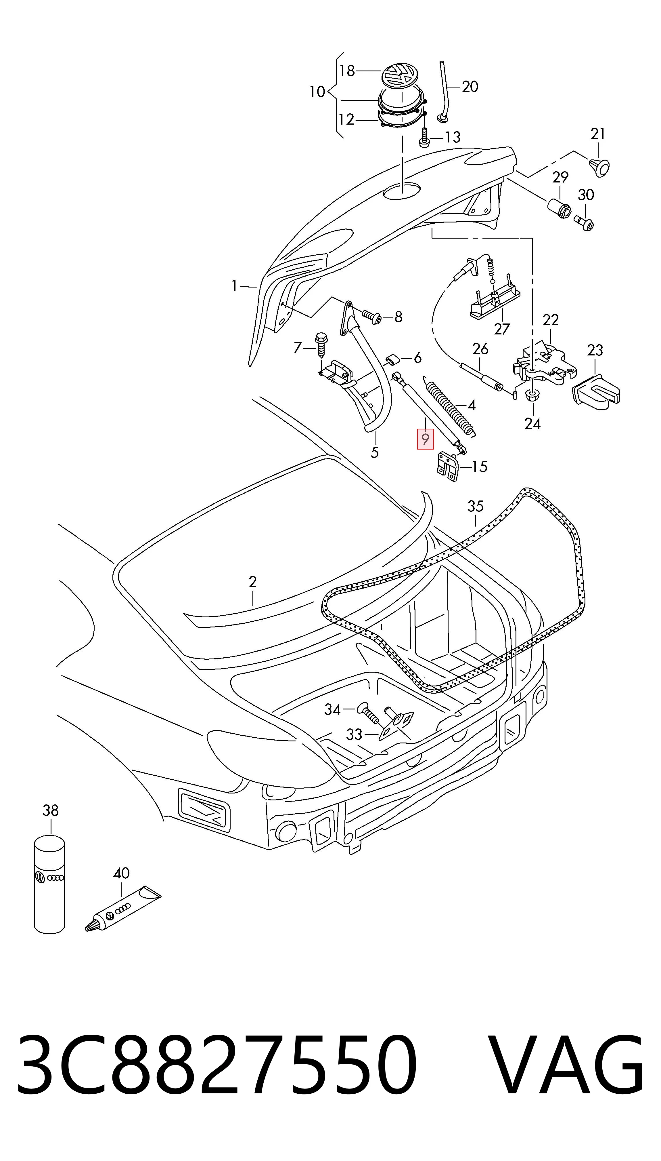 Купити Амортизатор багажника Volkswagen Passat CC B6 357