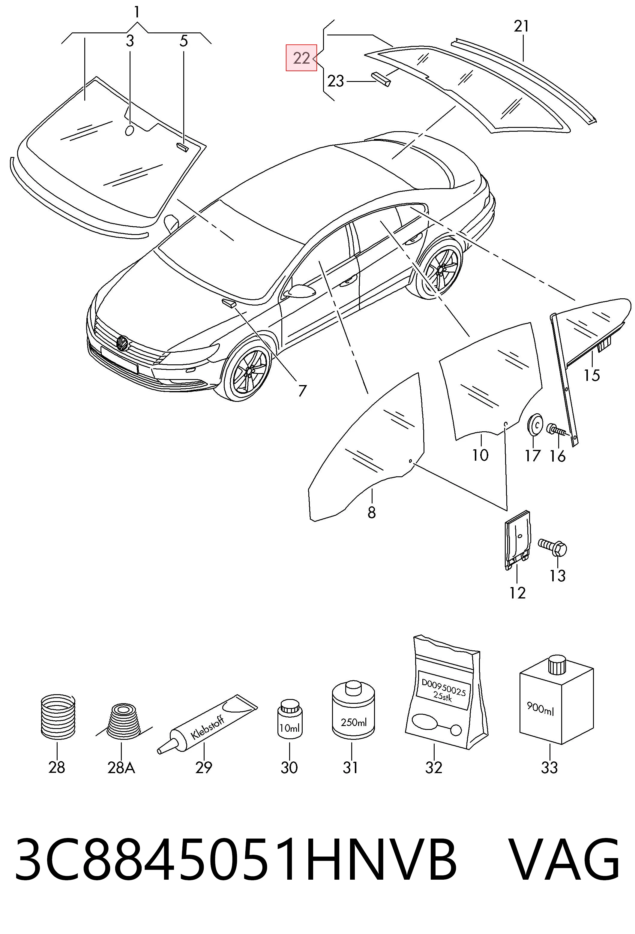 Заднє вікно на Volkswagen Passat CC B7 358