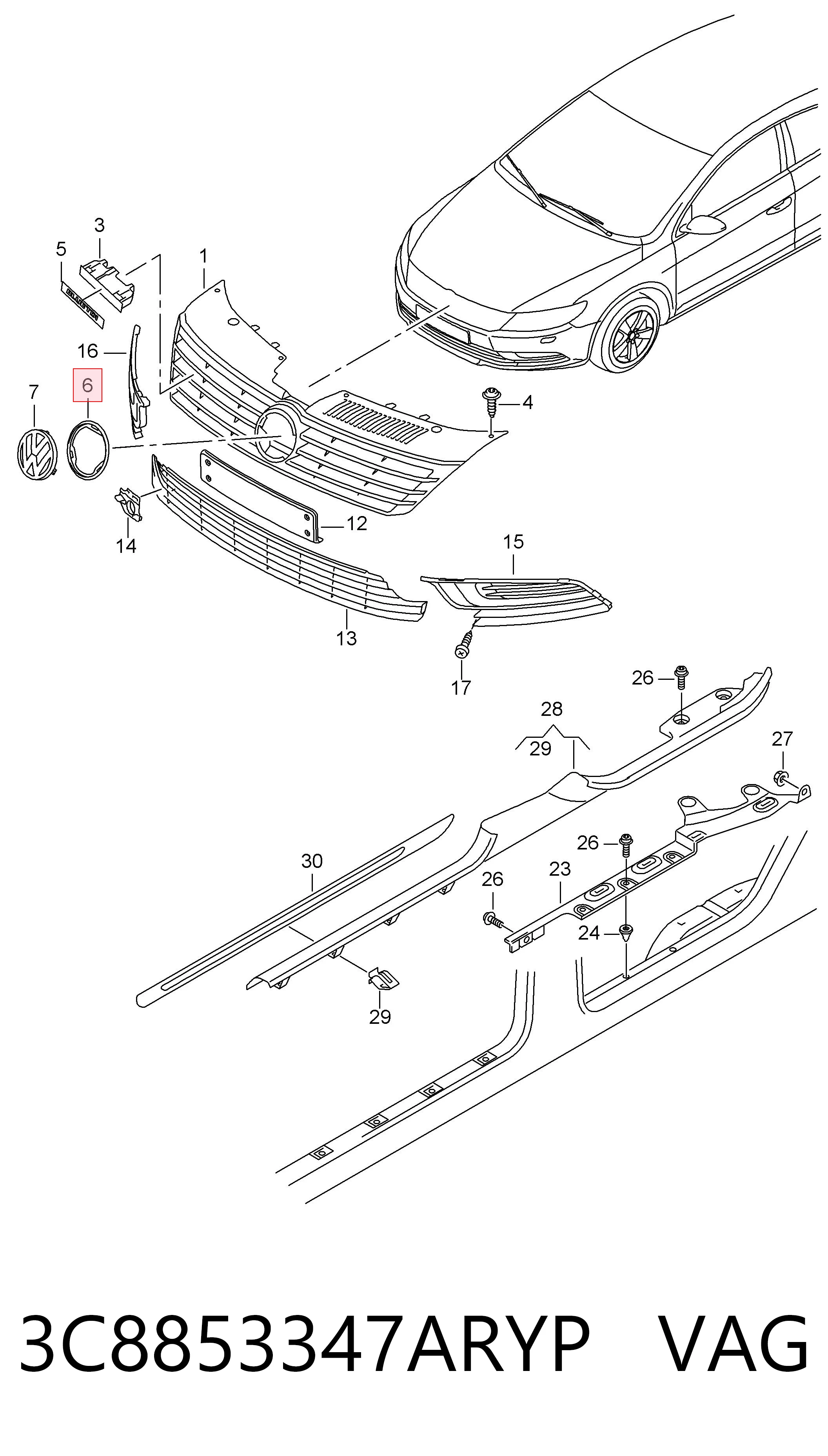  VAG 3C8853347ARYP ціна, від 65.50 USD