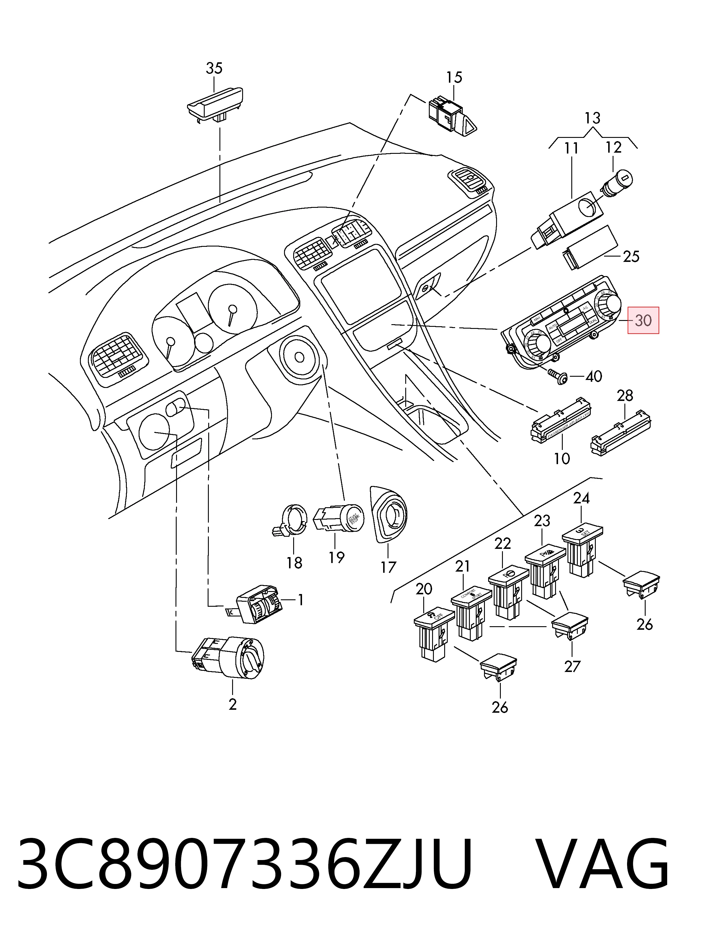 Купити Блок управління кондиціонером Volkswagen Jetta VI 162, 163, AV3, AV2, AY2, AY3
