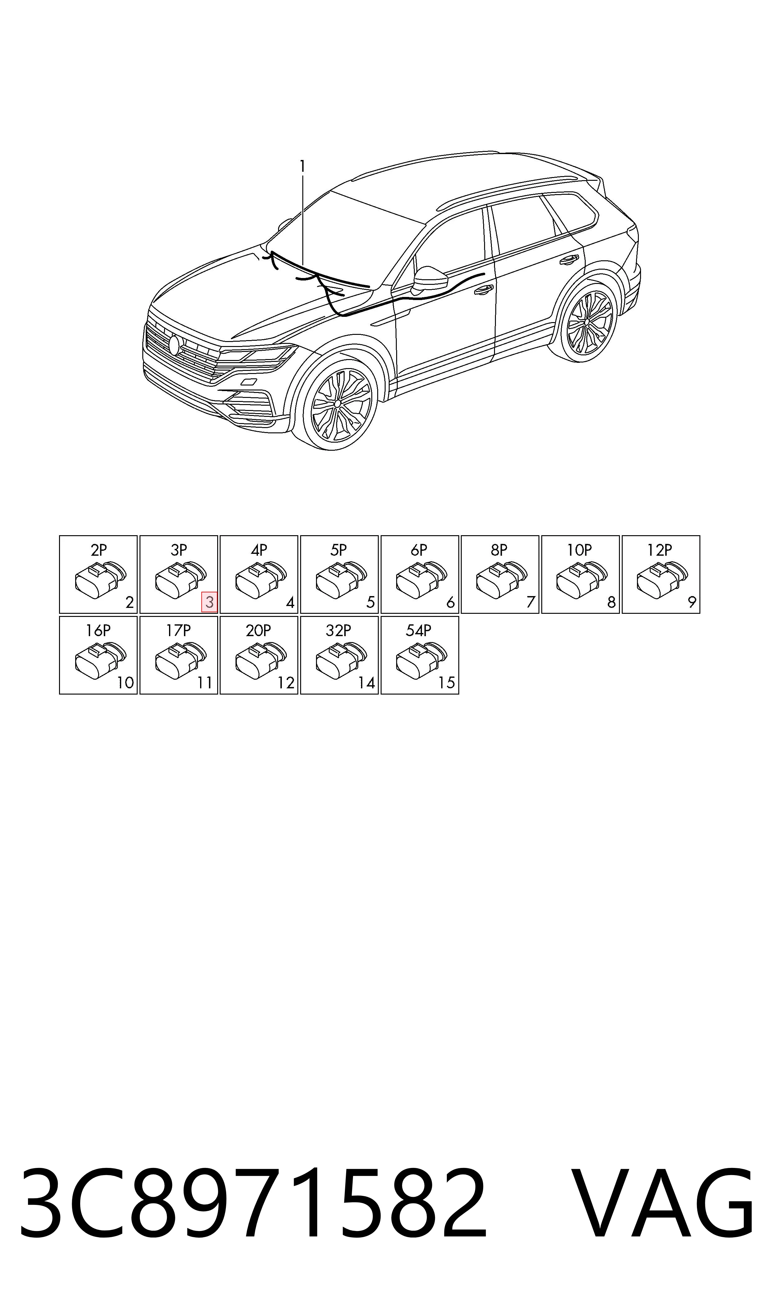 3C8971582 VAG Шлейф Airbag