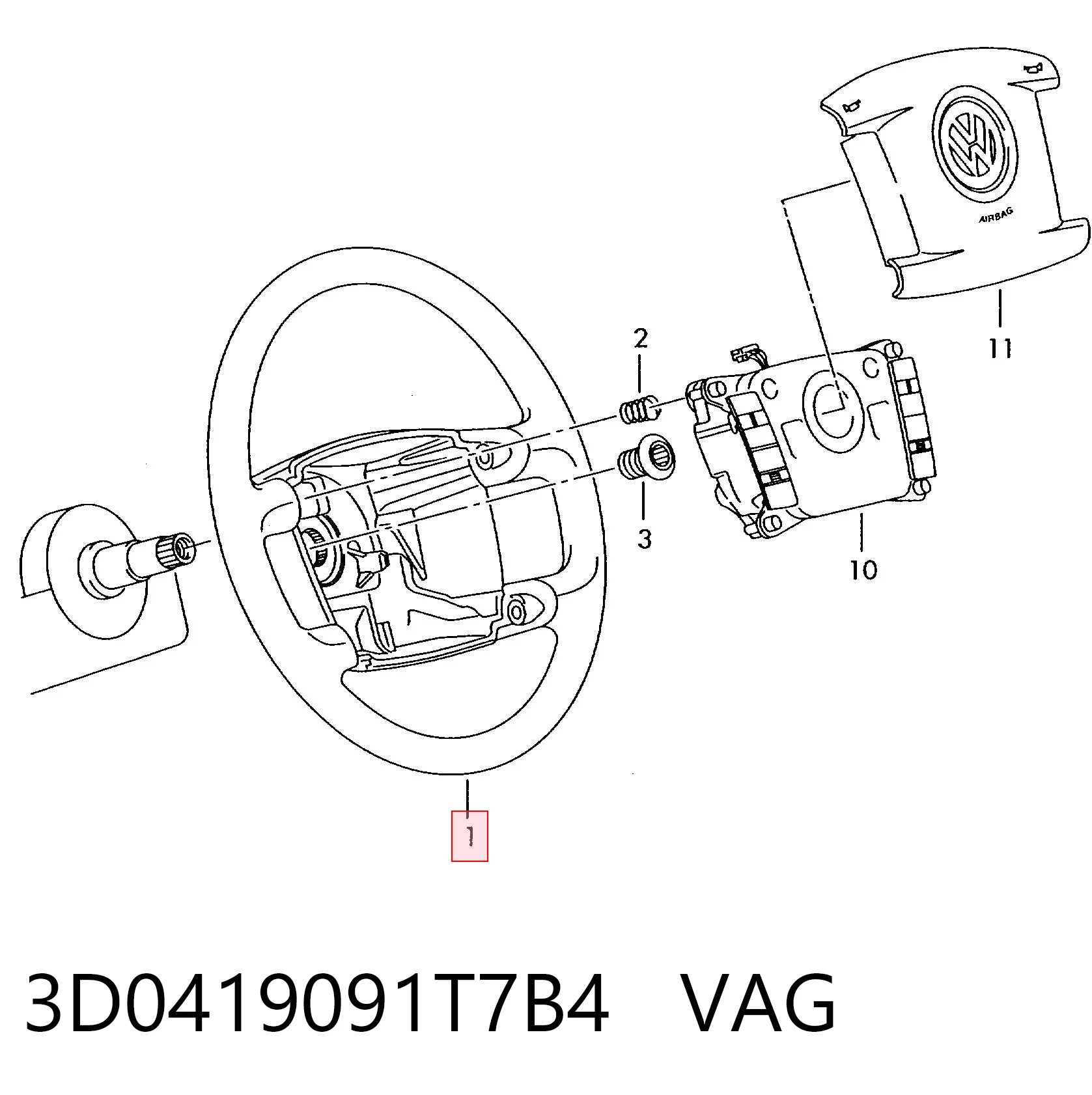 Рульове колесо Volkswagen Touareg I позашляховик (7LA, 7L6, 7L7) (2002 - 2010) ціна, від 28.06 USD