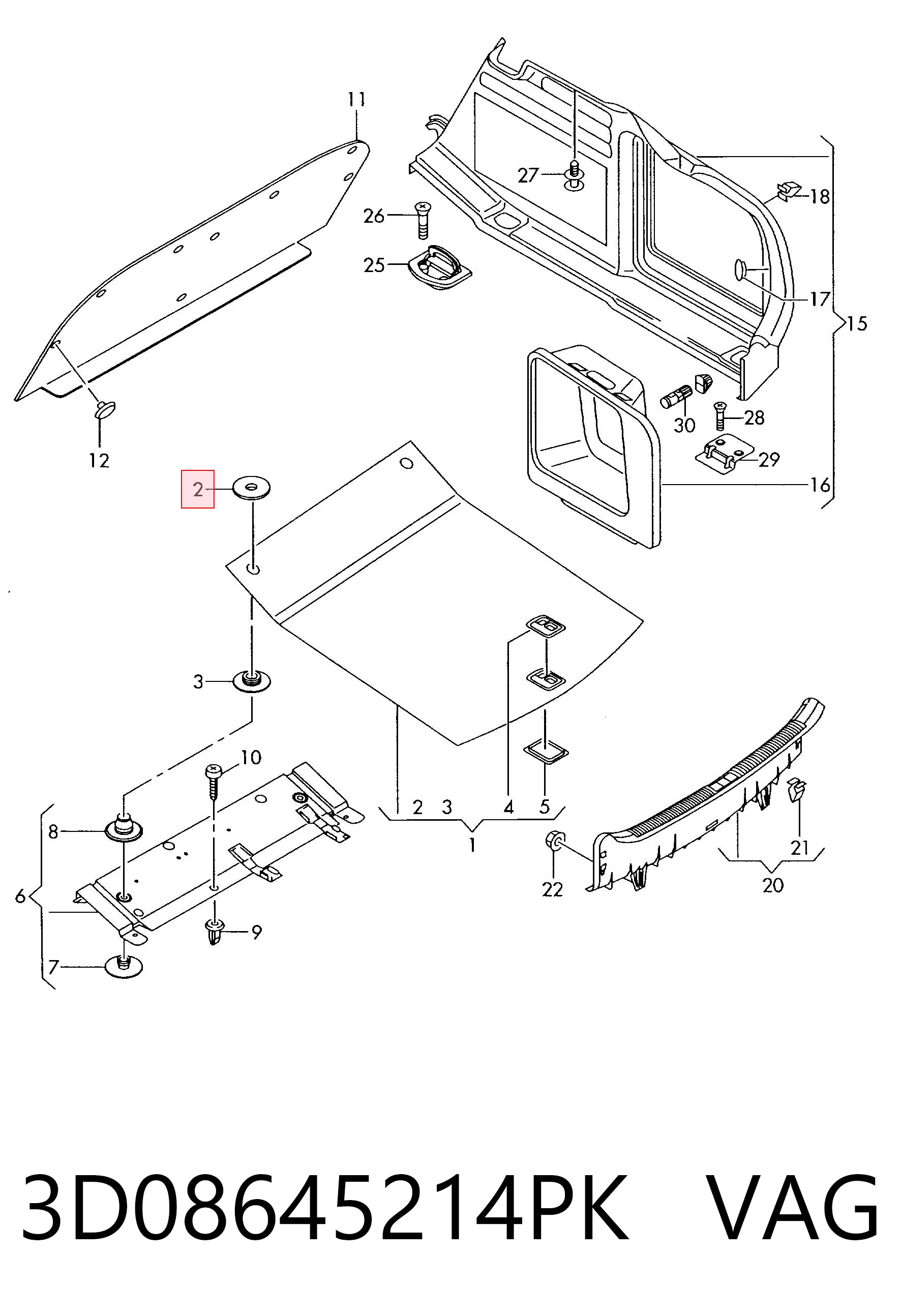 3D08645214PK VAG Петля кріплення вантажу