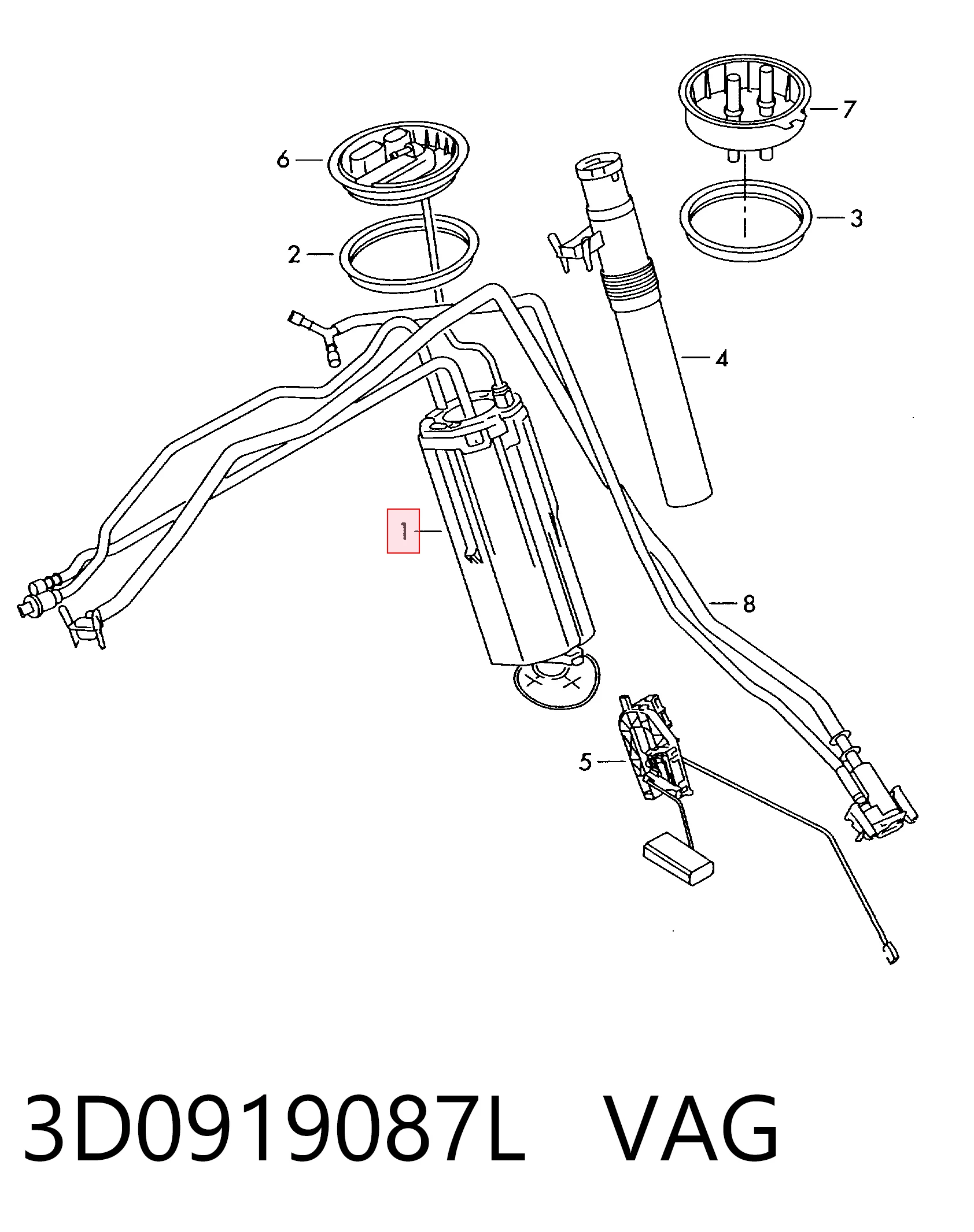 3D0919087L VAG Паливний насос електричний, погружной