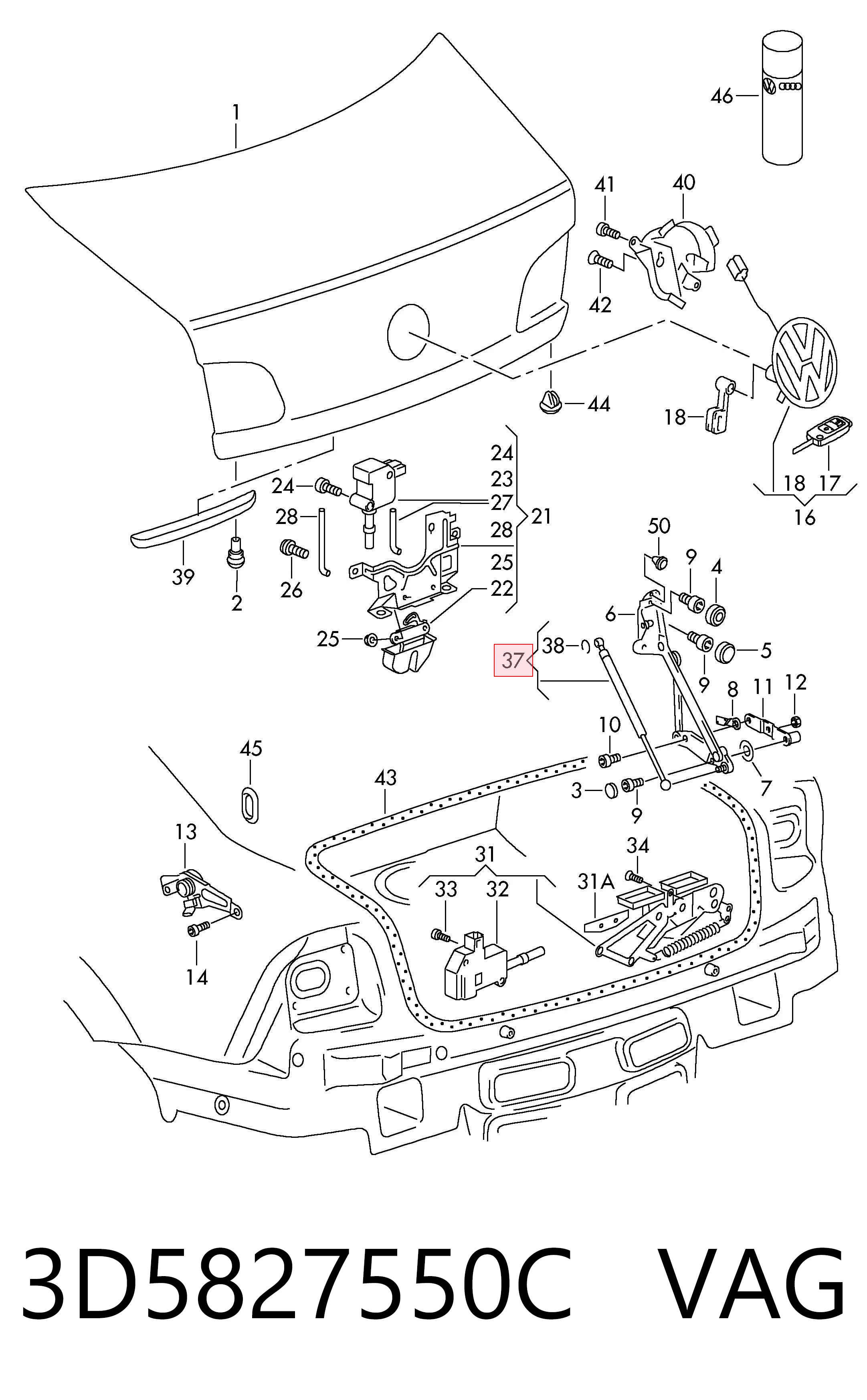 Амортизатор багажника 430719113700 Magneti Marelli