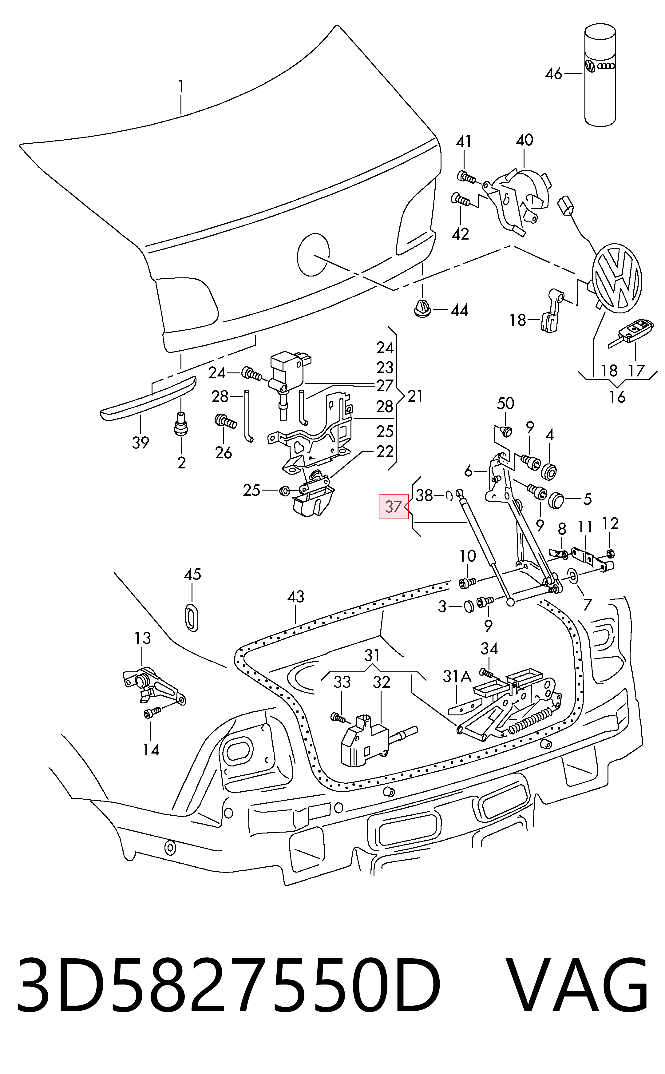 Амортизатор кришки багажника Magneti Marelli 430719113700