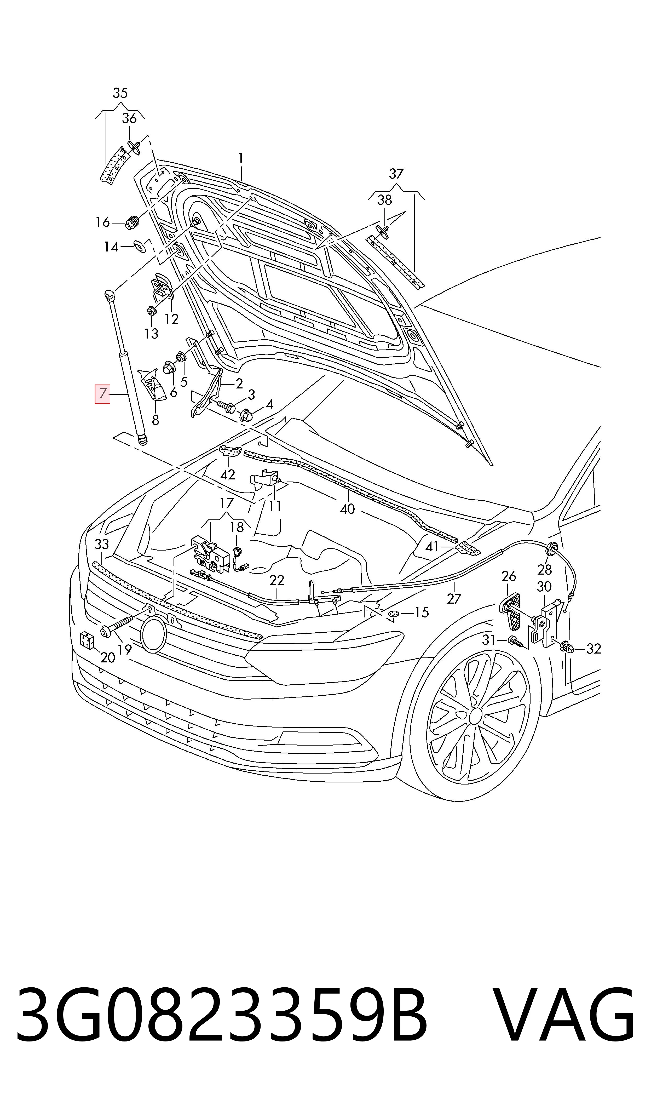 Амортизатор капота газовий VAG 3G0823359B ціна, від 19.00 USD