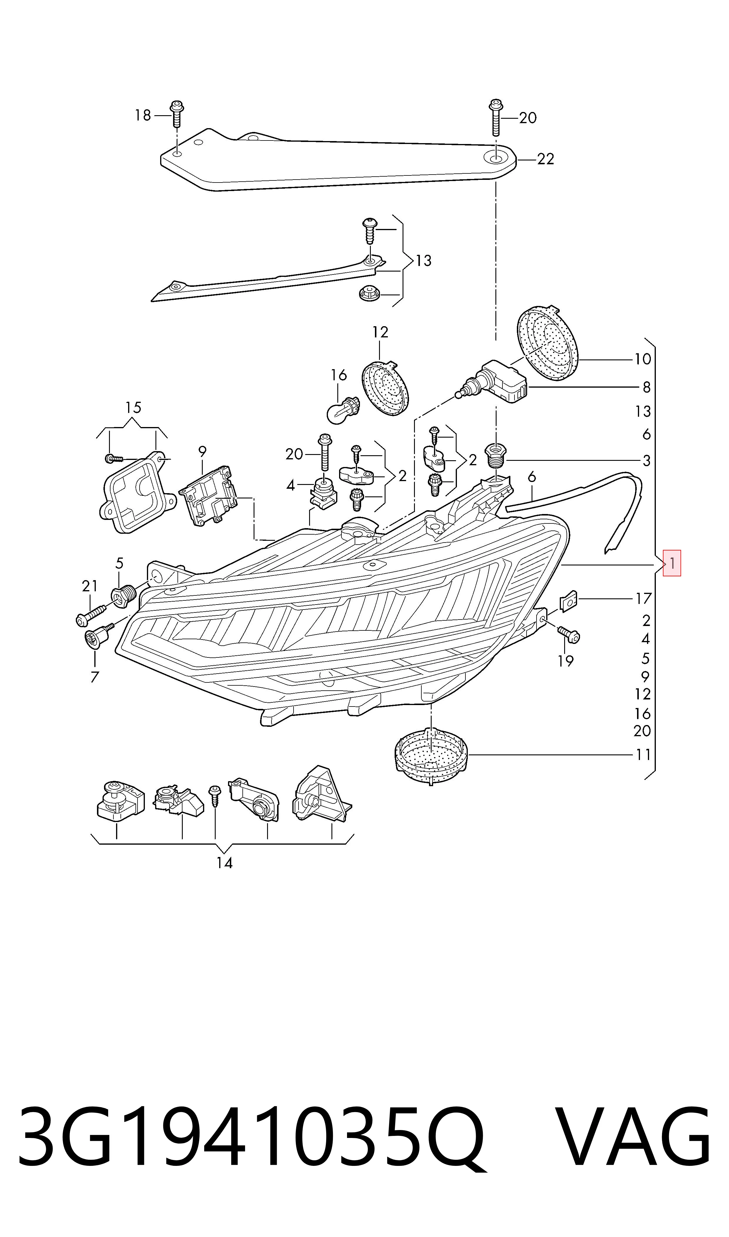 Фари VAG 3G1941035Q ціна, від 291.67 USD
