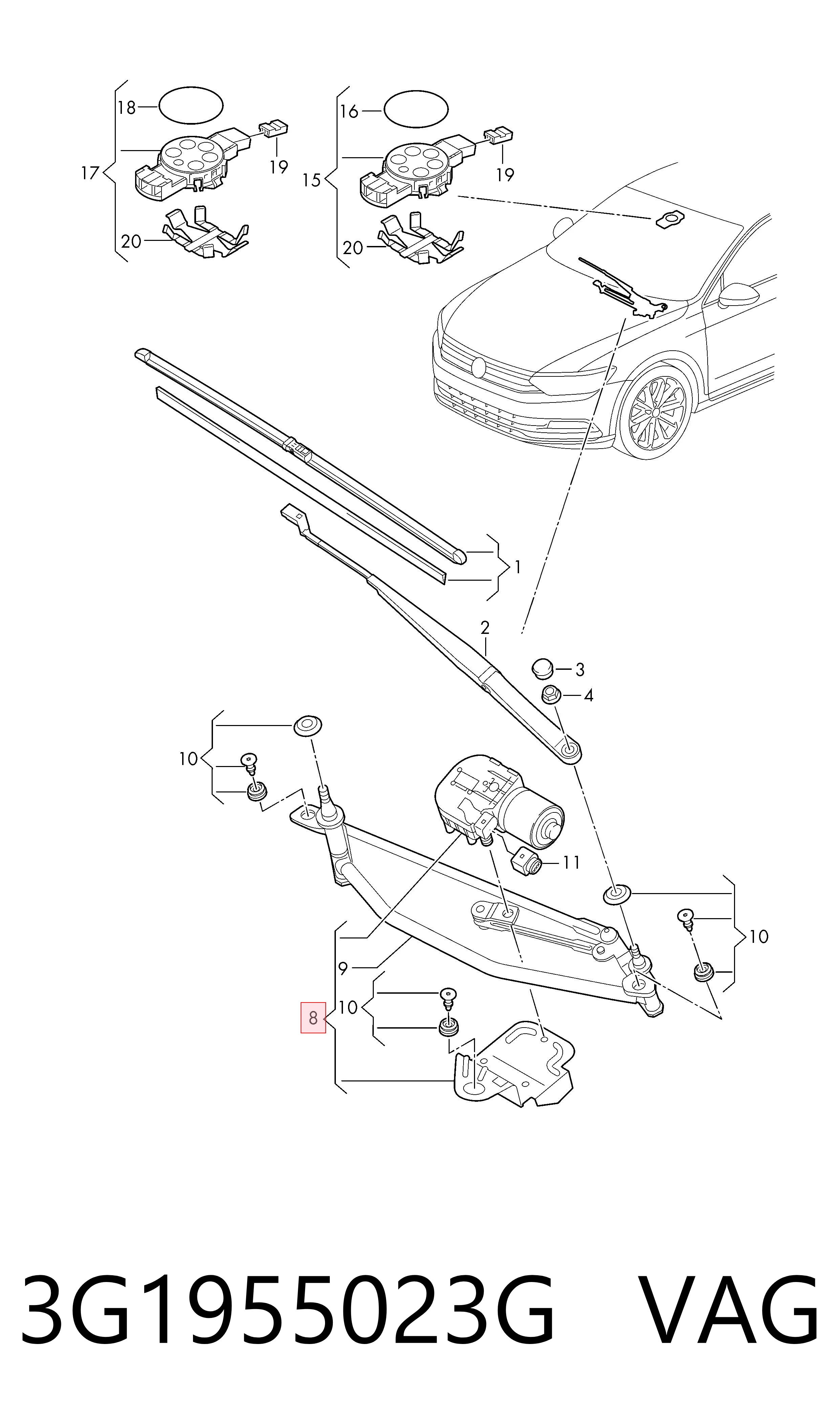 Купити Трапеція двірників Volkswagen Passat ALLTRACK B8 3G5, CB5