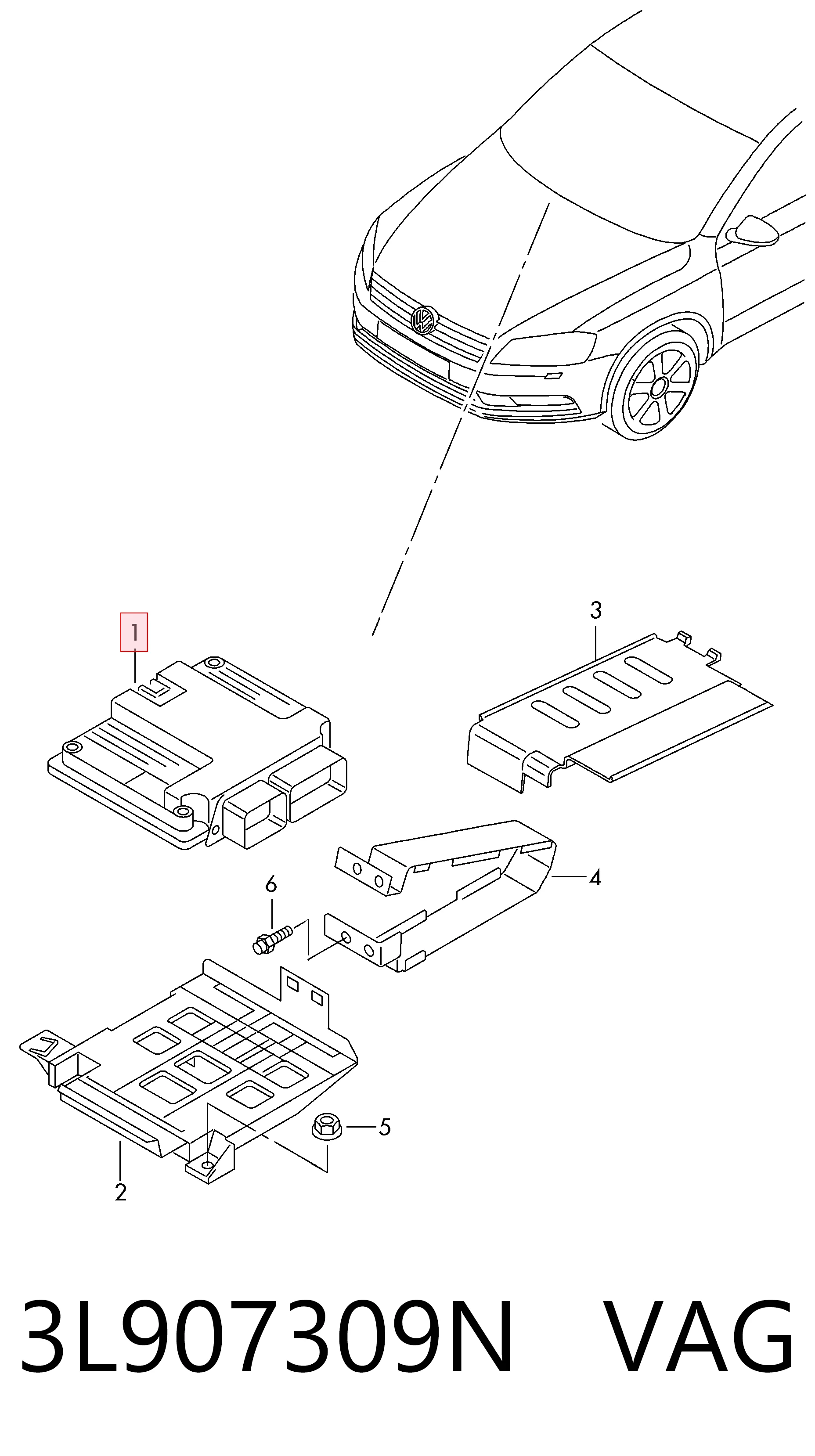  Електронний блок керування двигуном Volkswagen Passat 