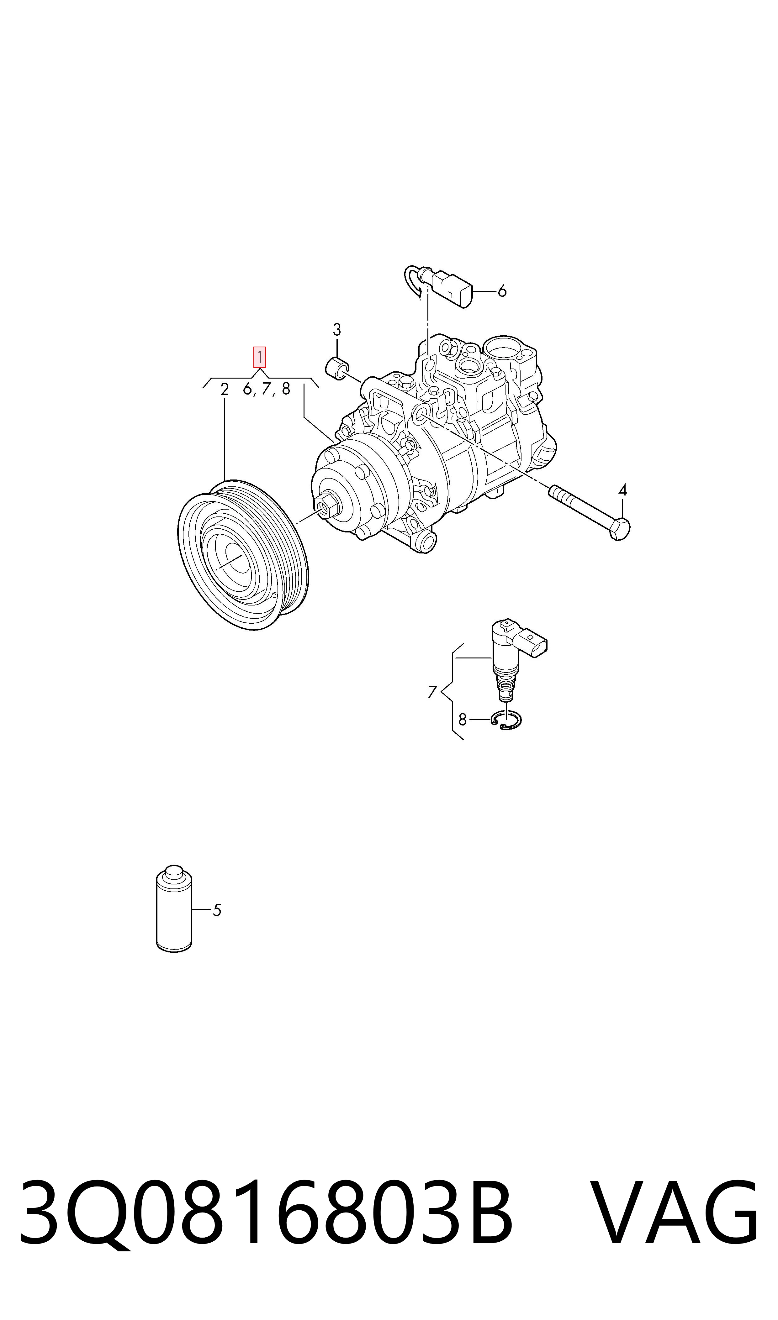3Q0816803B VAG Компресор холодоагенту