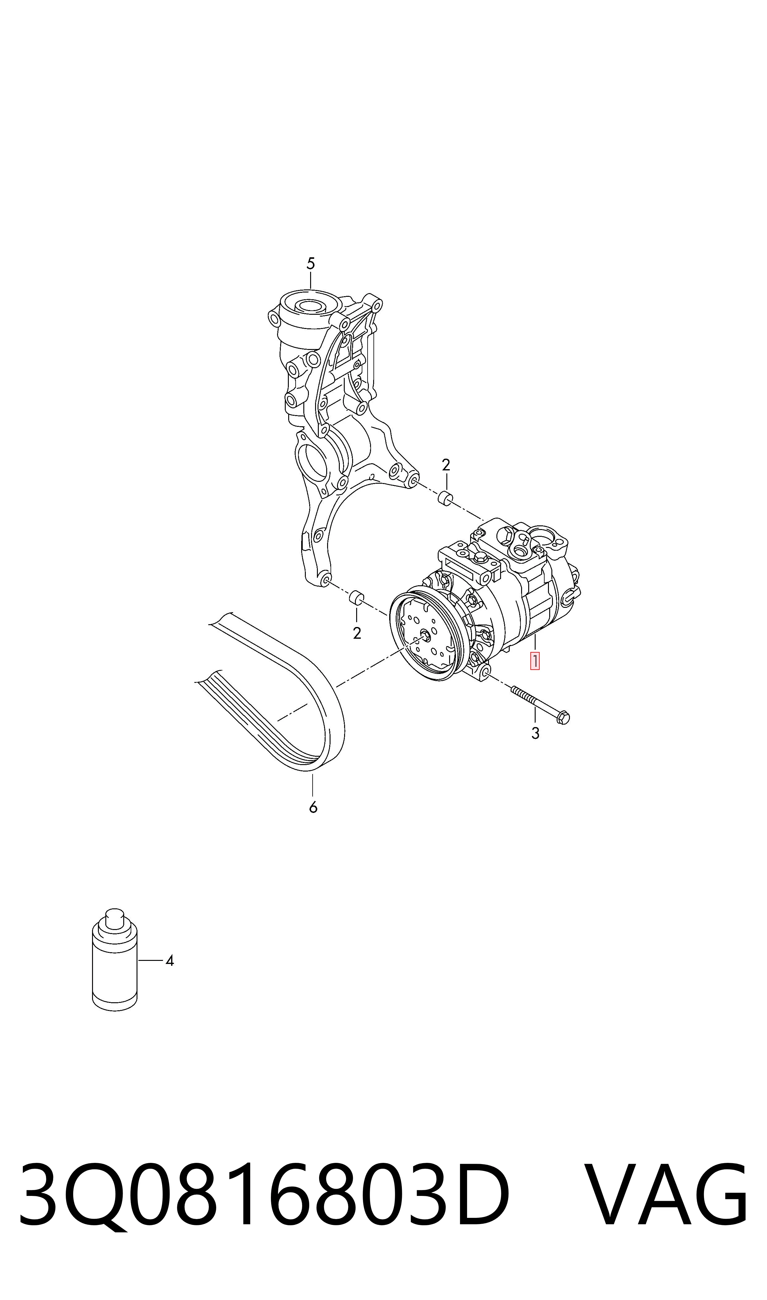 3Q0816803D VAG Компресор холодоагенту