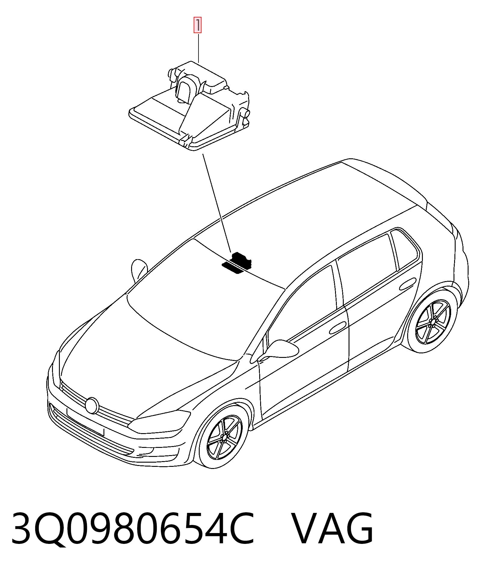 3Q0980654C VAG Камера заднього виду