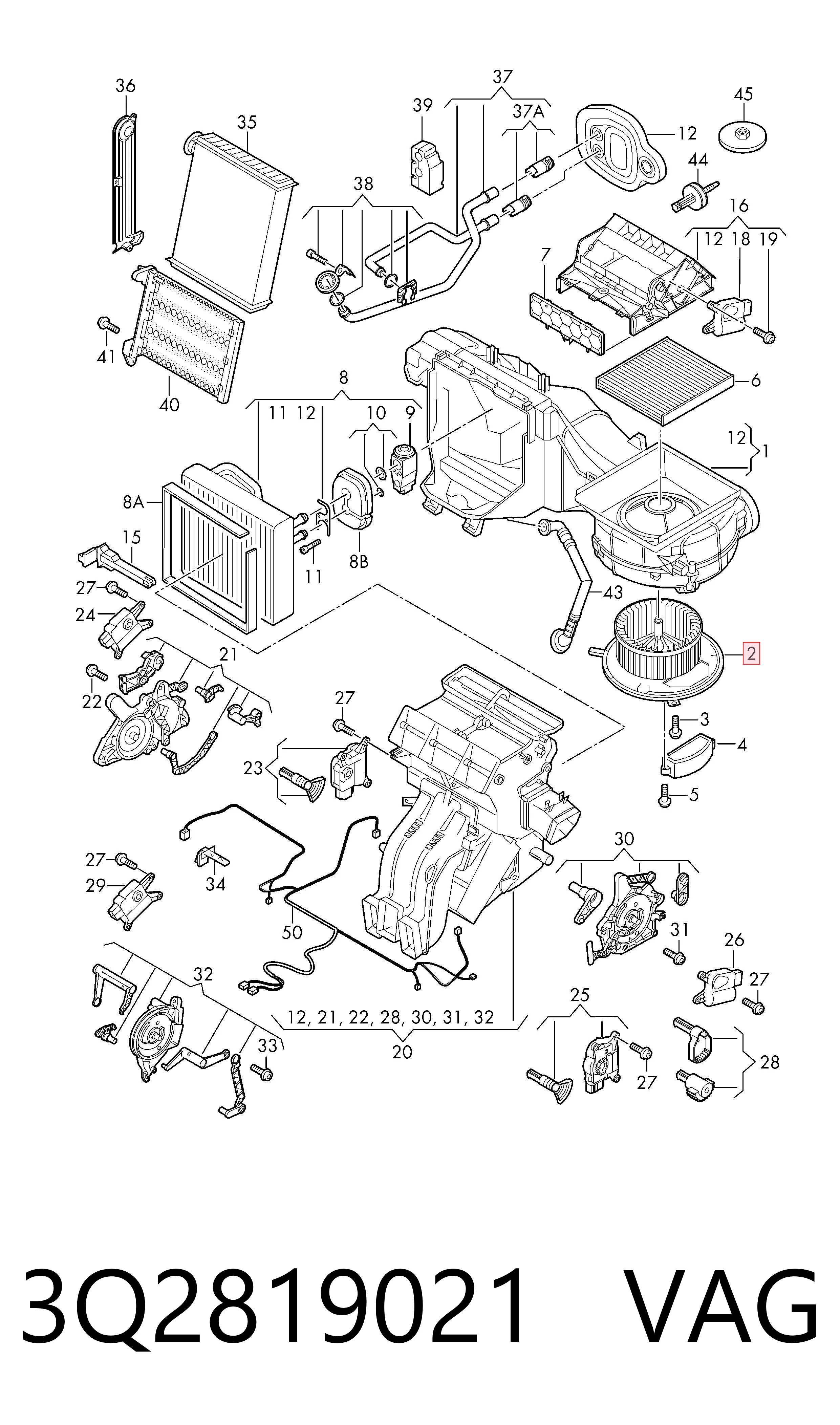 3Q2819021 VAG Електромотор пічки
