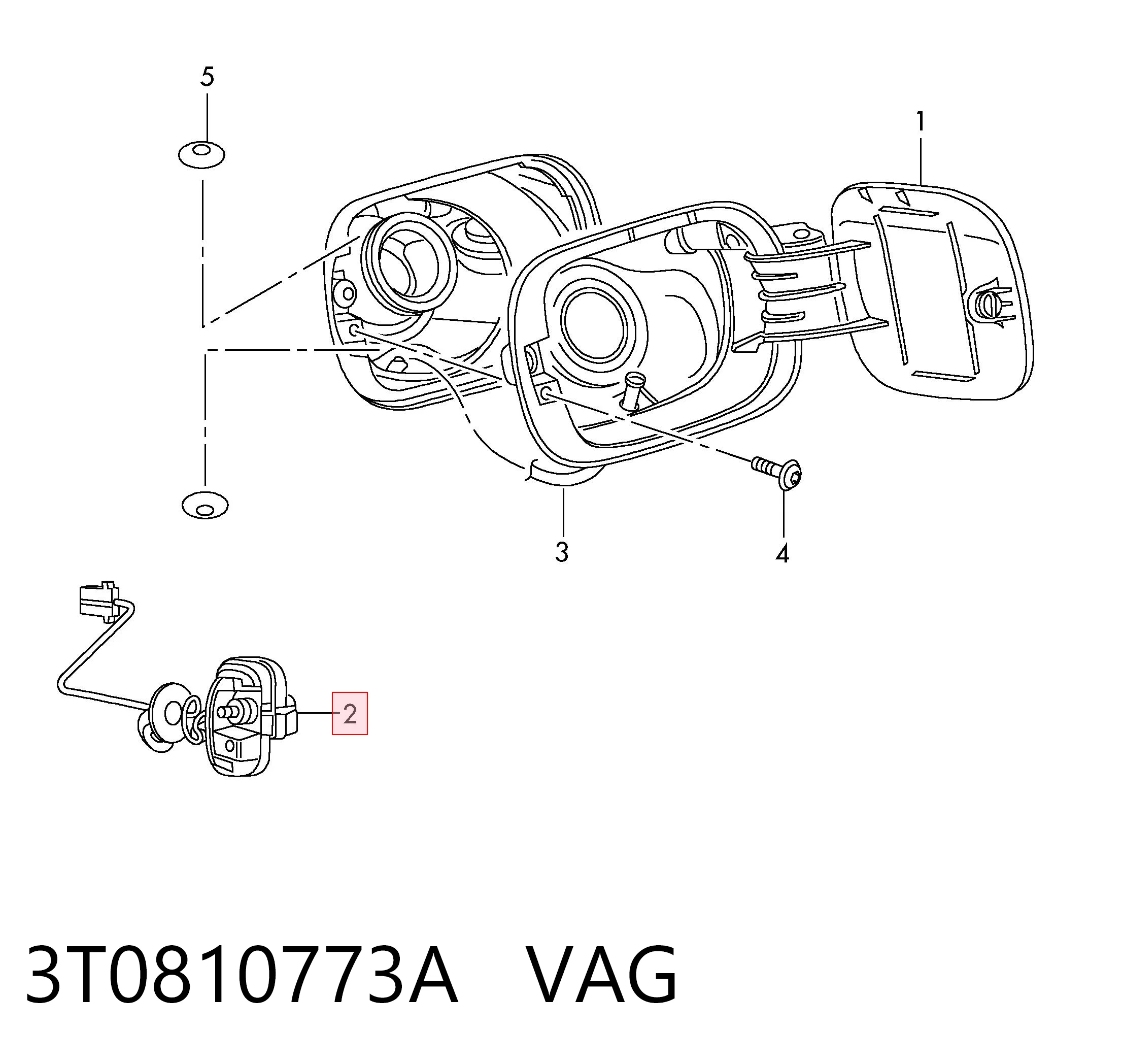 3T0810773A VAG Замок відкривання лючка бензобаку