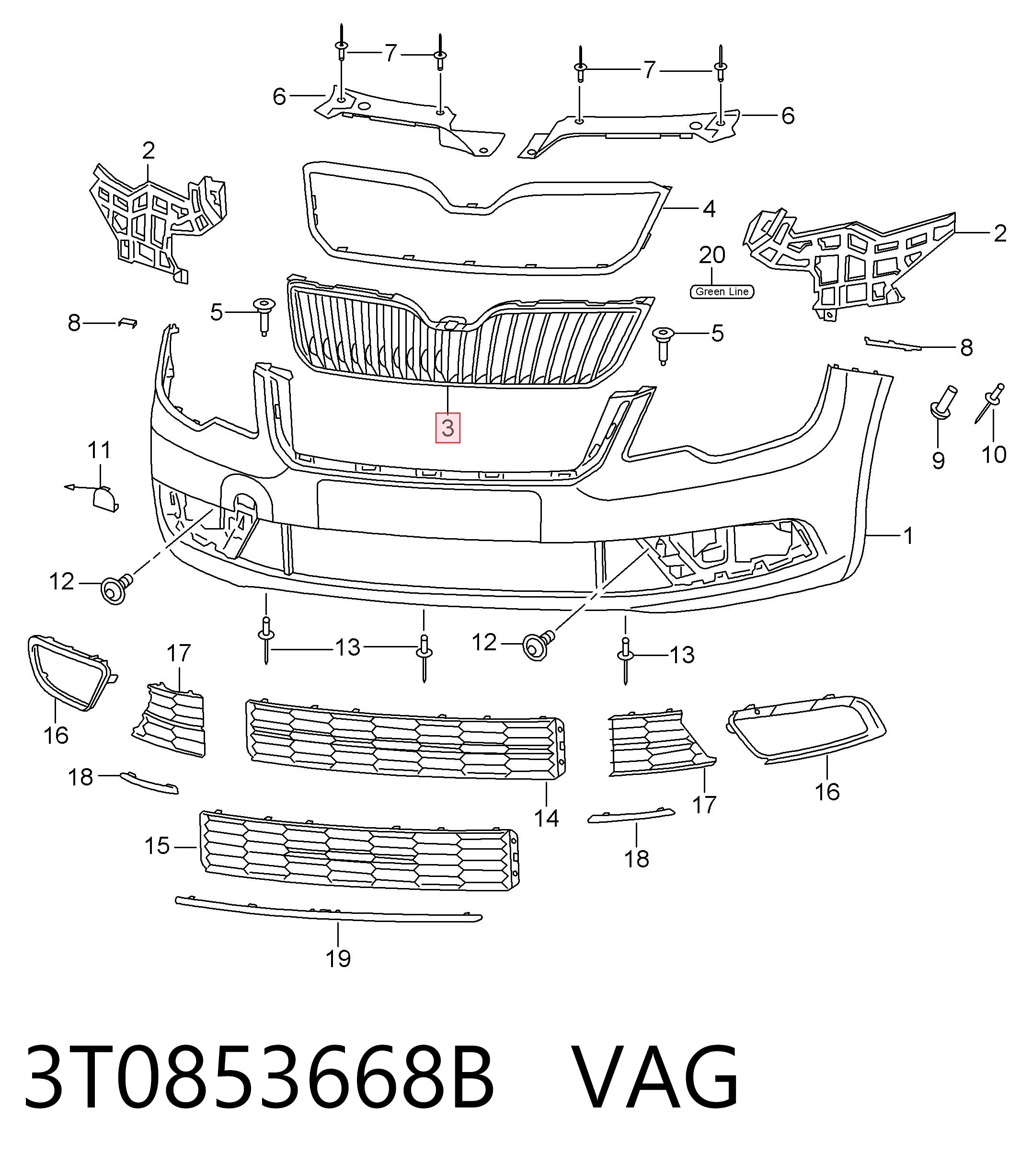 Купити 30853022 AND Захисна решітка радіатора