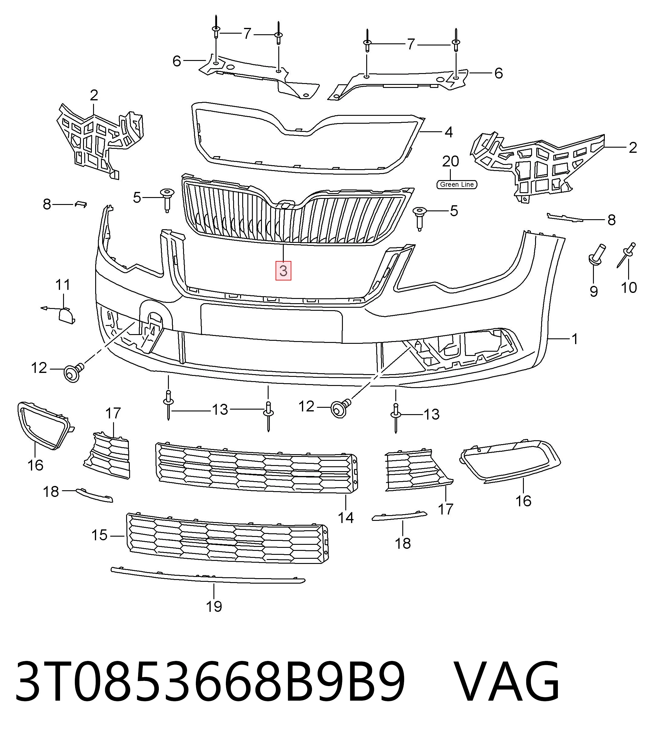 Облицювання радіатора AND 30853022 ціна, від 45.35 USD
