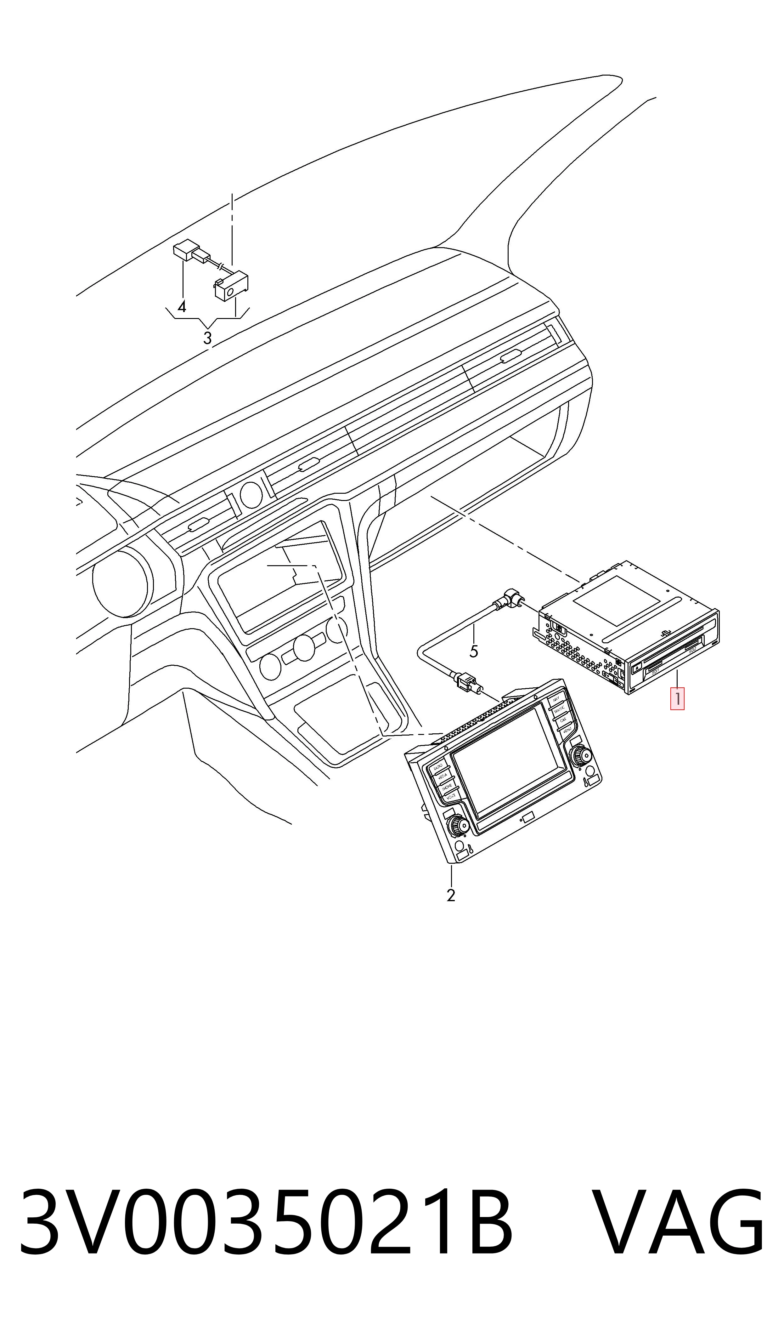 3V0035021B VAG Блок керування мультимедійний
