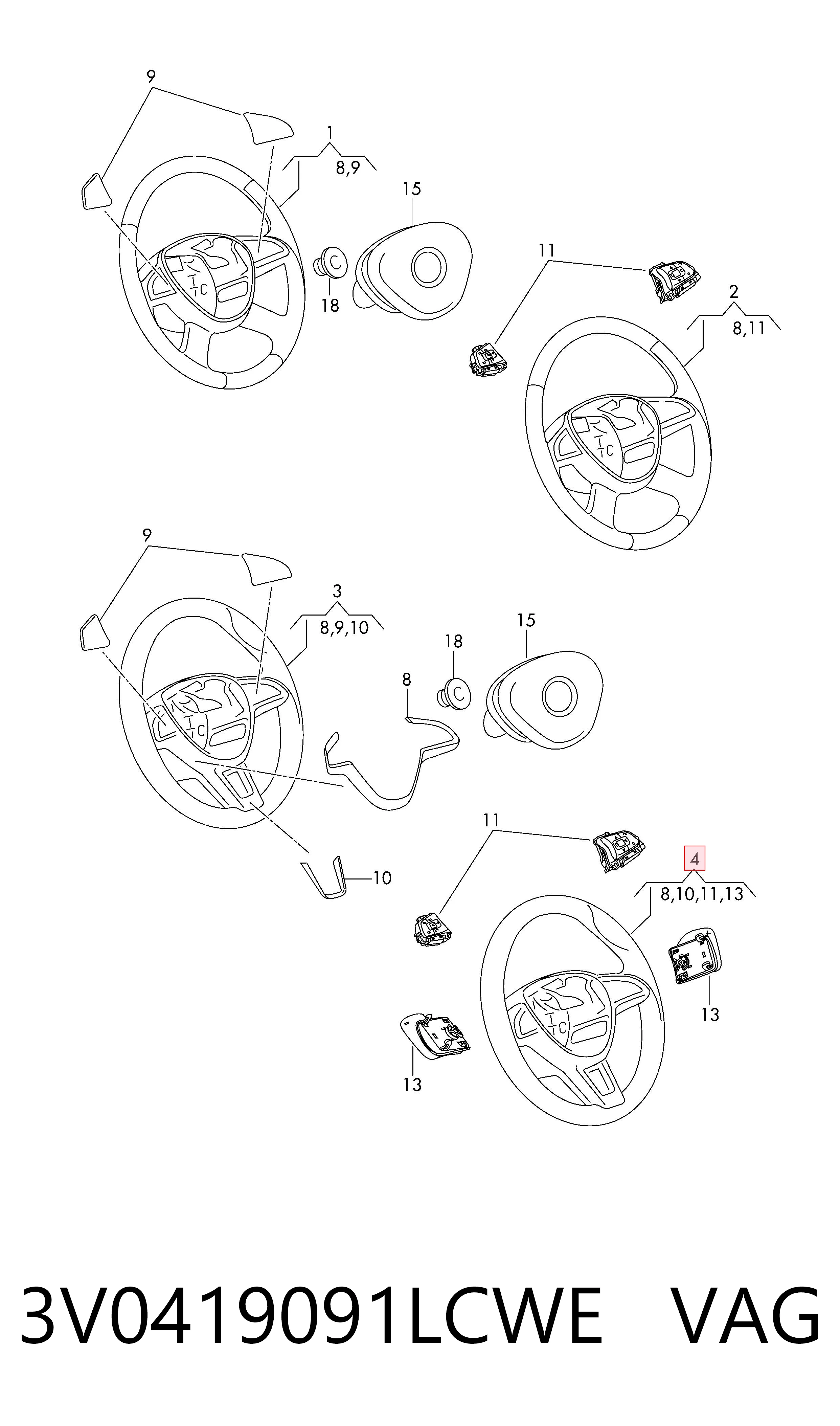 Рульове колесо Skoda Rapid хетчбек (NH3, NK3, NK6) (2012 - 2022) ціна, від 102.04 USD